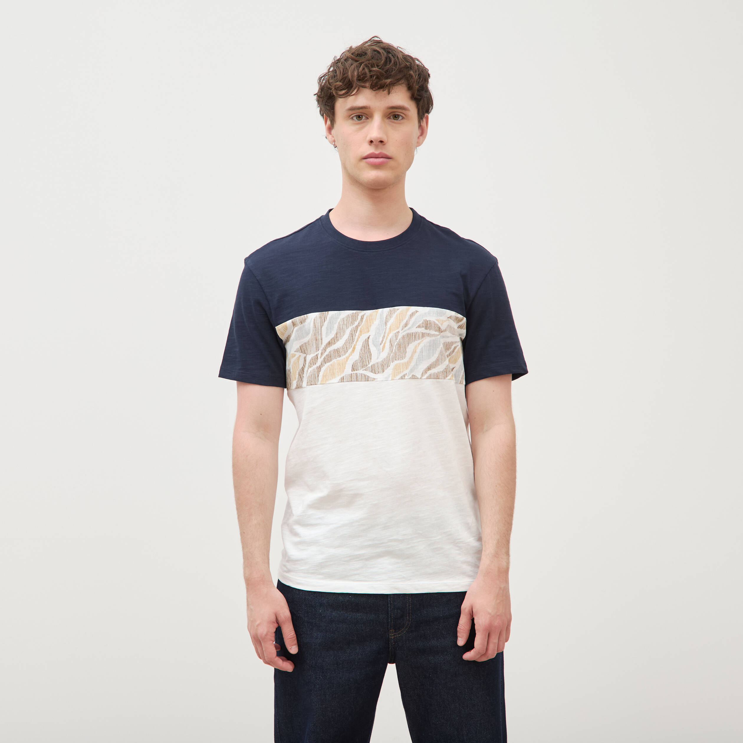 T-shirt manches courtes ecru homme