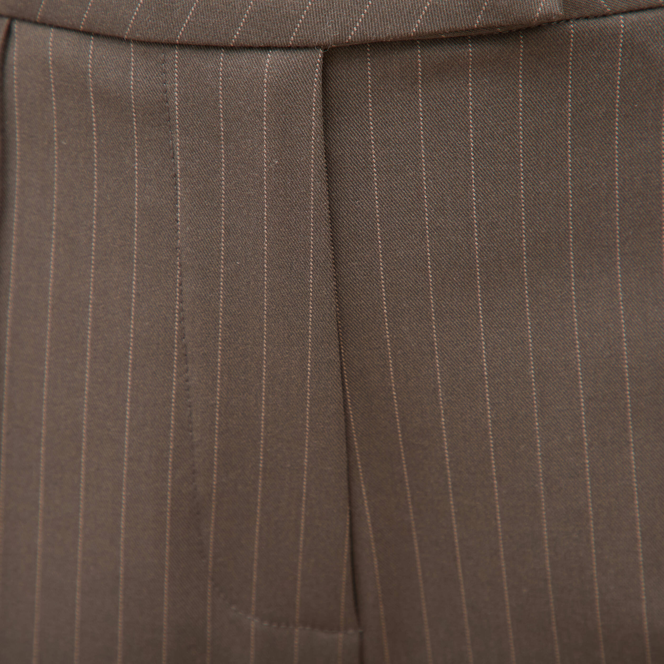 Pantalon droit taille haute taupe femme