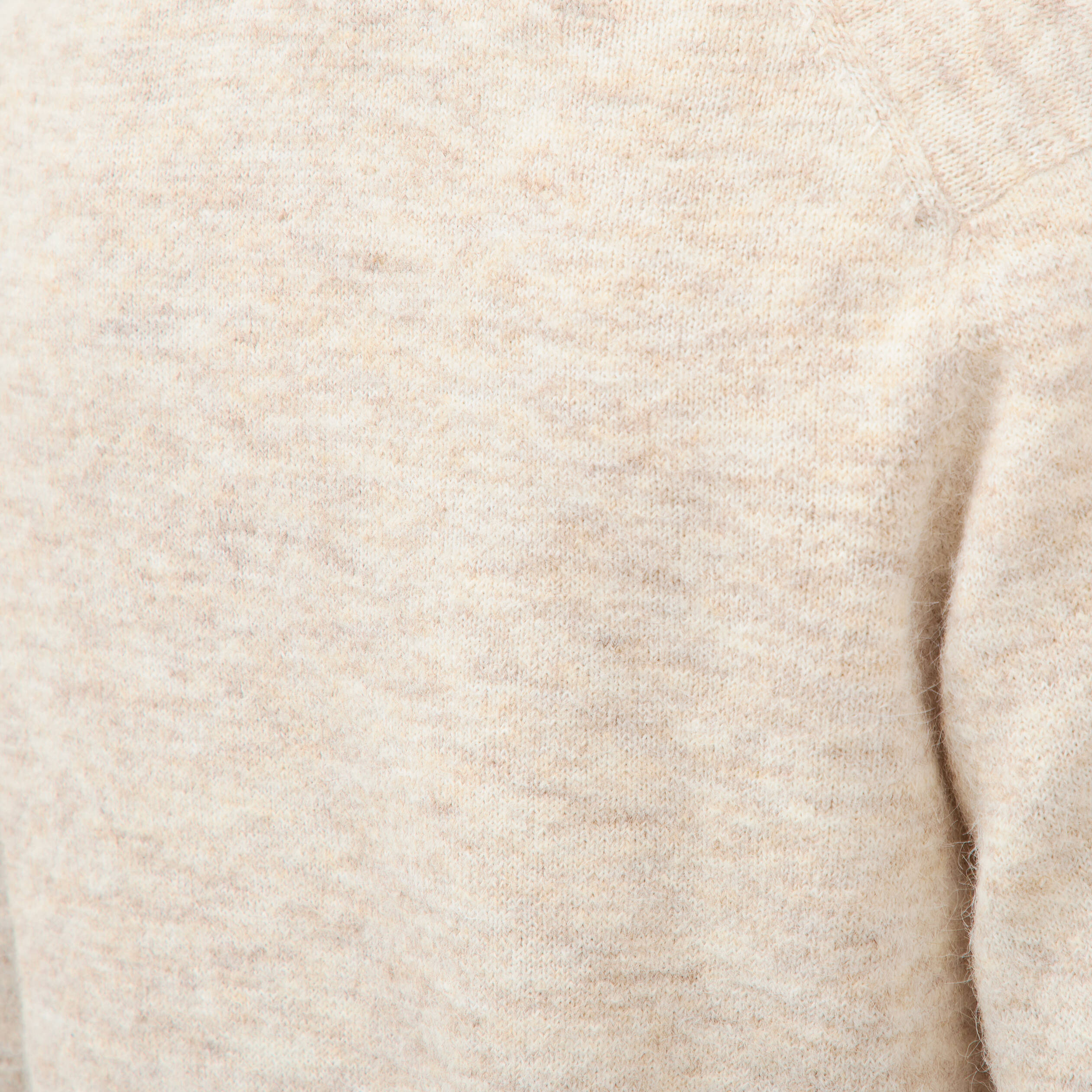 Pull droit col v manches longues creme femme