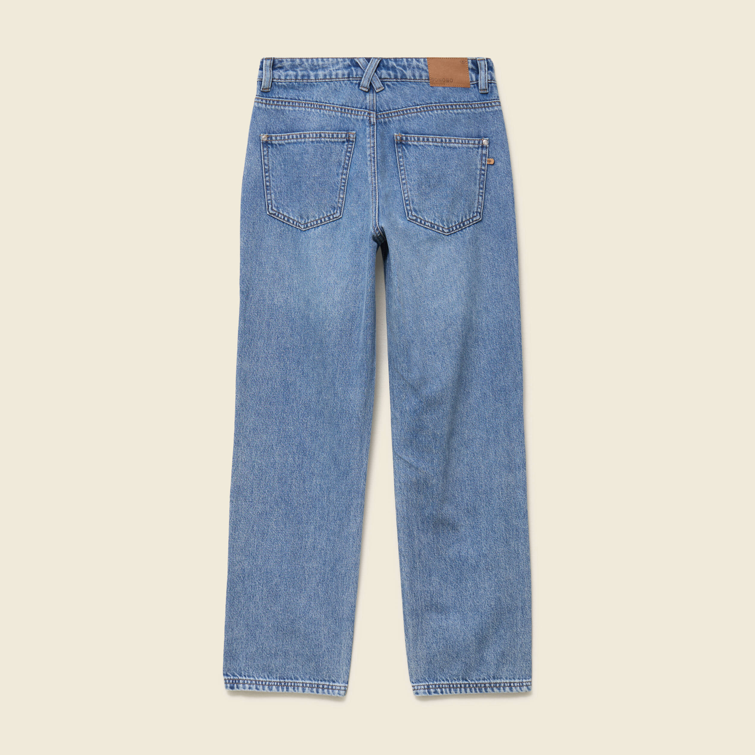 Jeans taille haute avec strass denim used femme