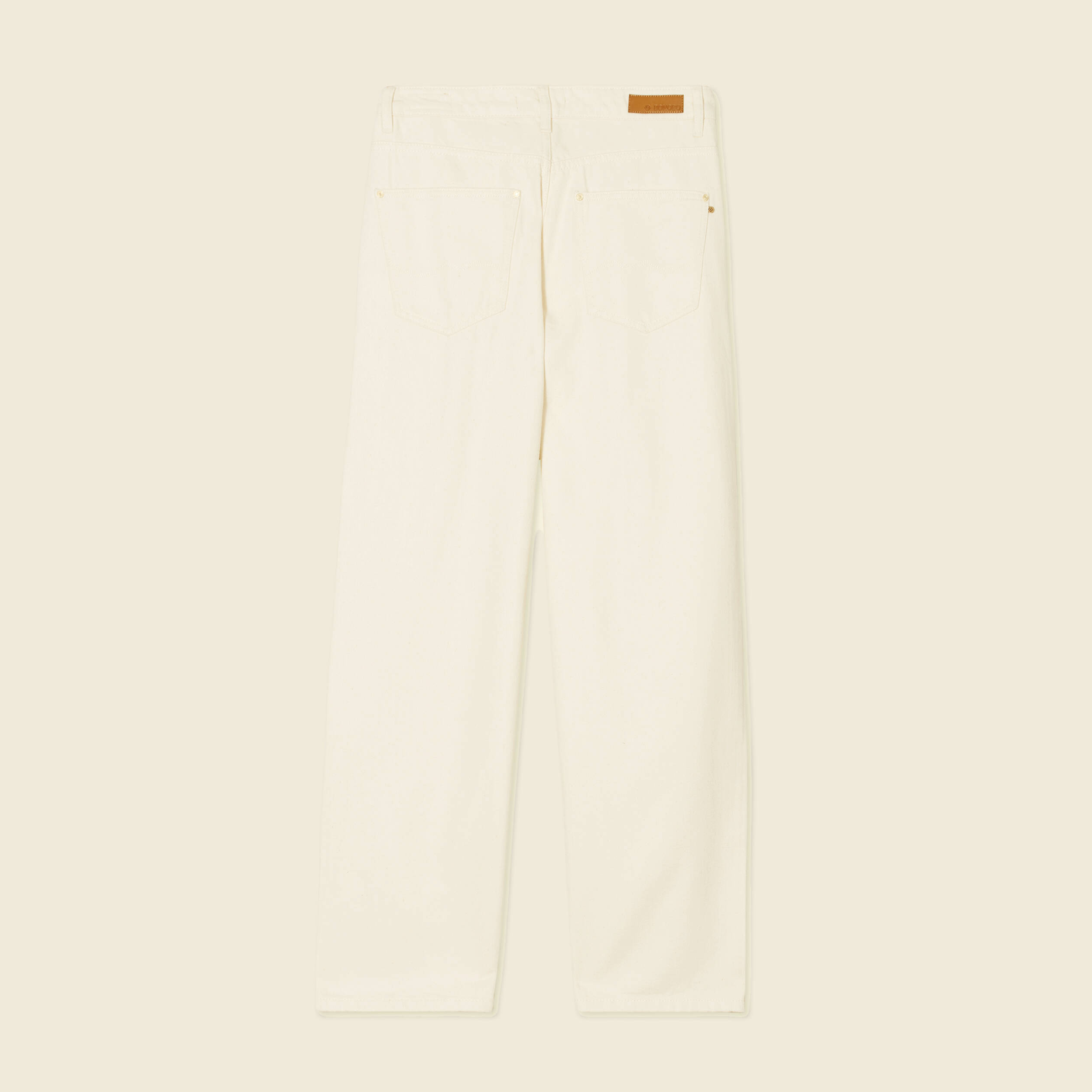 jeans large taille haute denim blanc femme Jeans large taille haute denim blanc femme