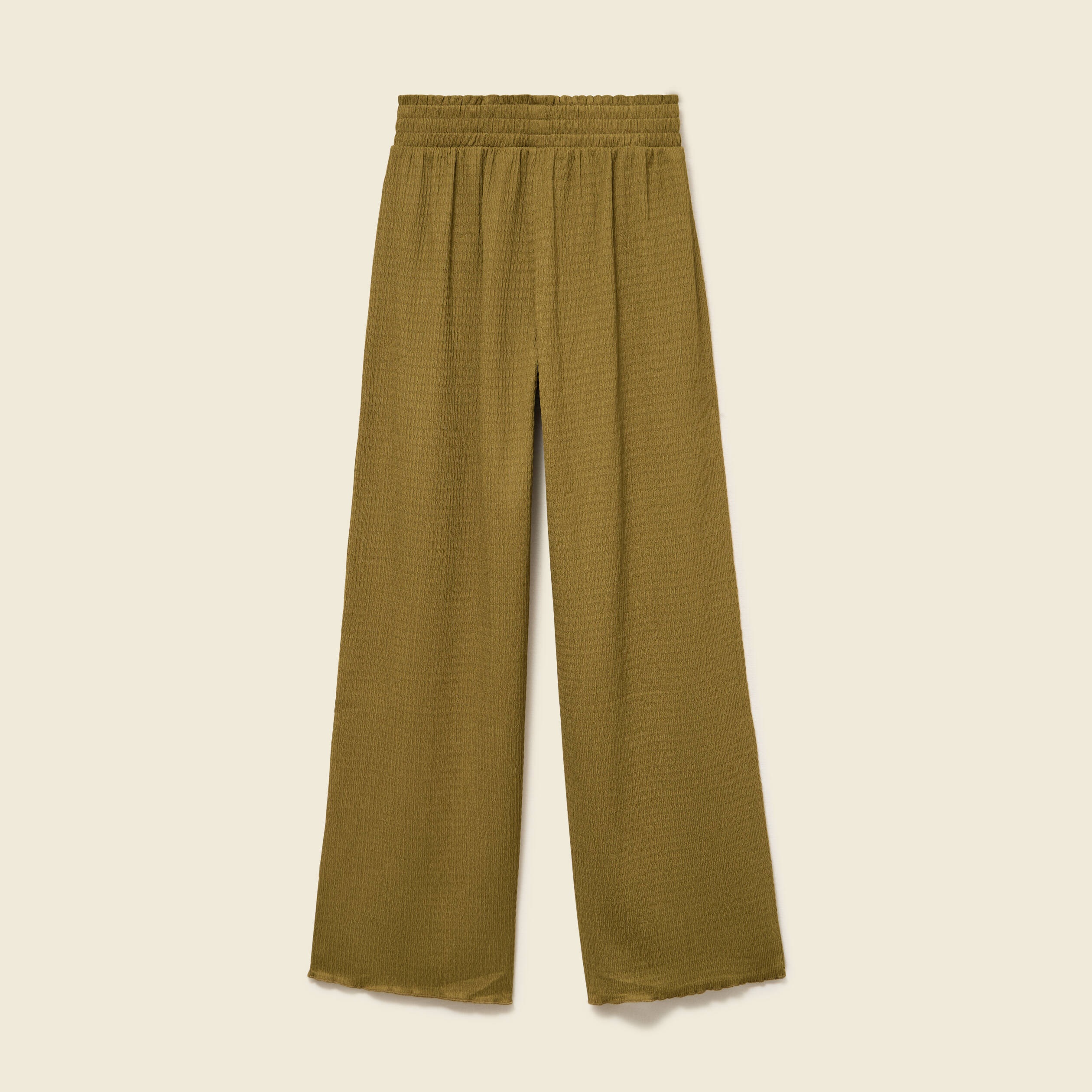 Pantalon loose avec ceinture vert kaki femme