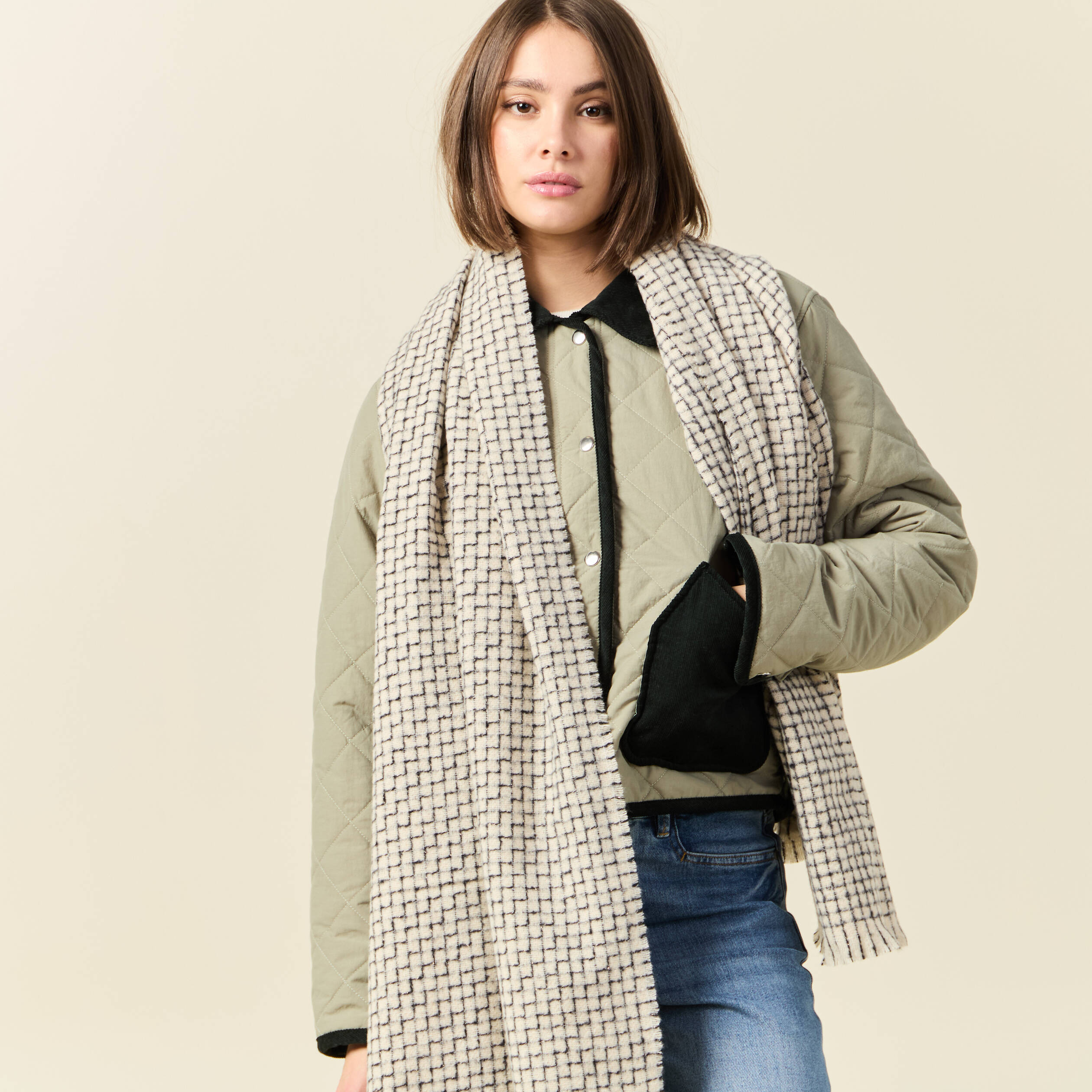 echarpe ecru femme Écharpe ecru femme