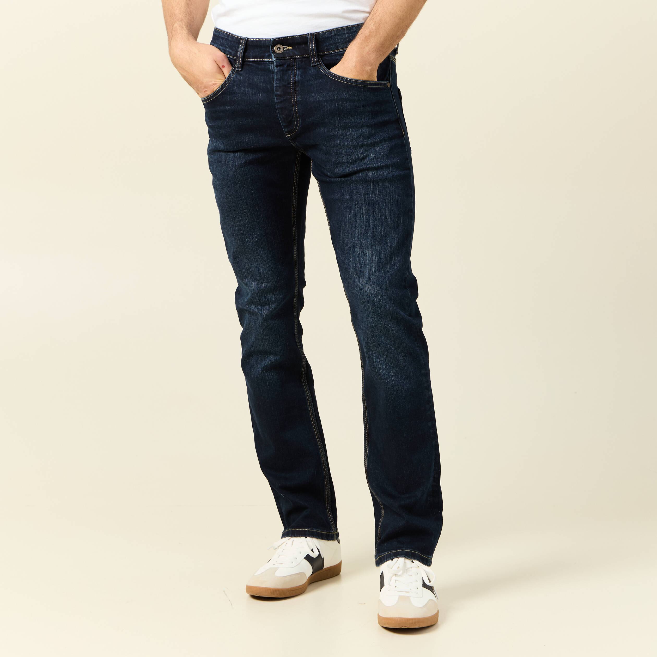 Jeans straight longueur 32 denim brut homme