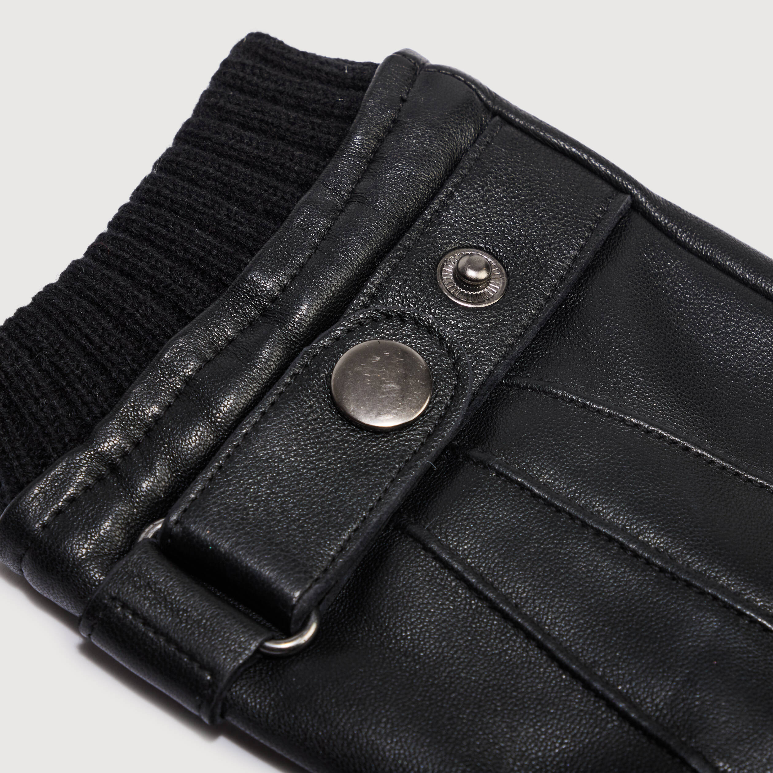 Gants en cuir avec doublure noir homme