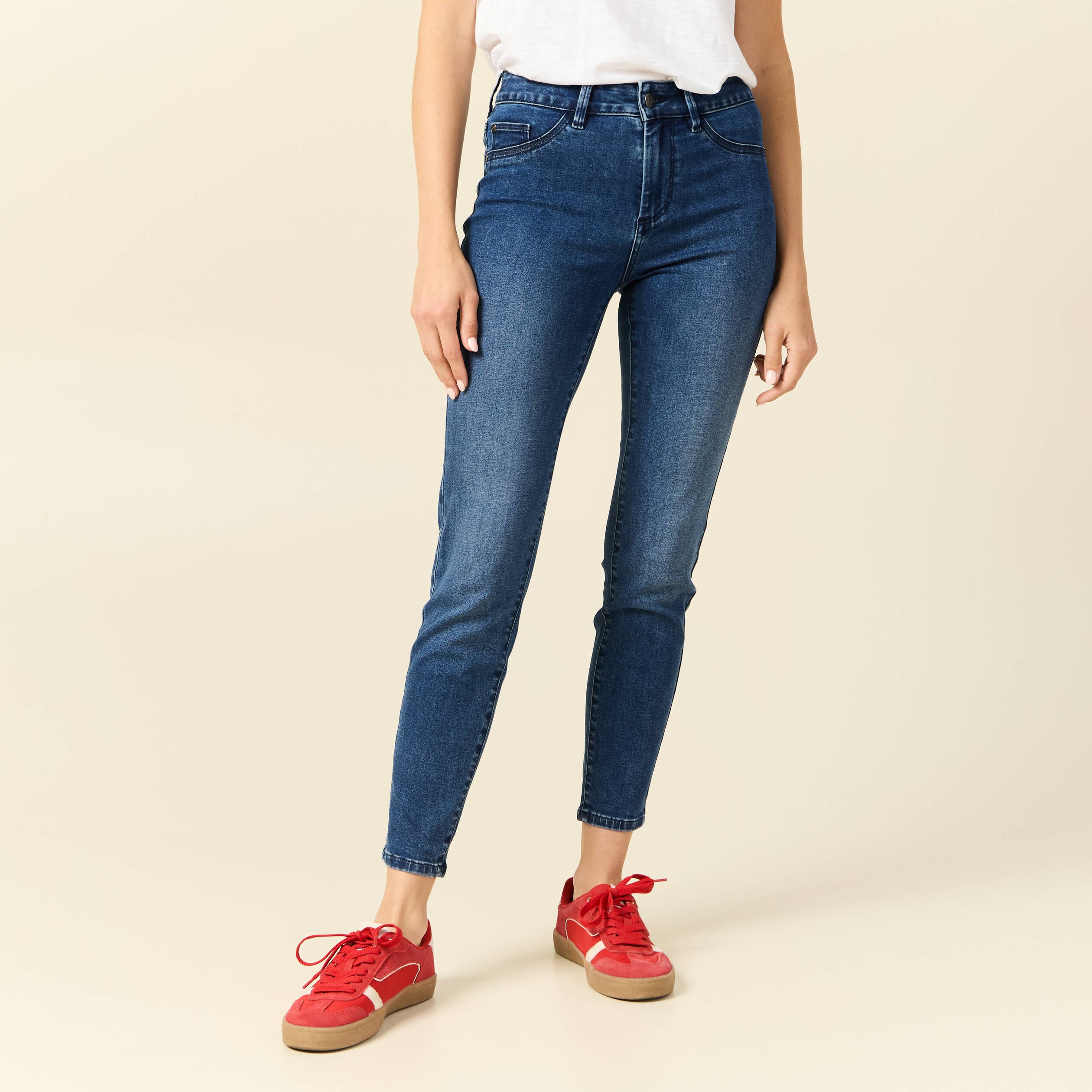 Jeans skinny 7/8&egrave;me denim stone femme