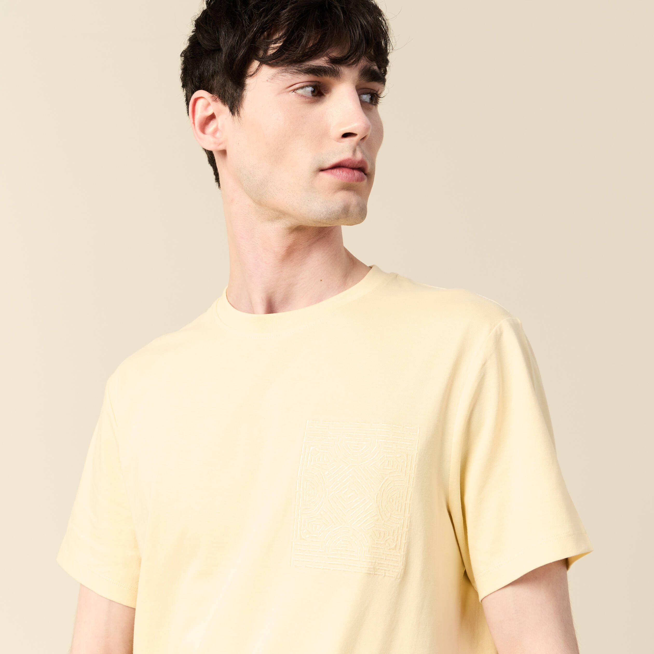 T-shirt manches courtes jaune homme