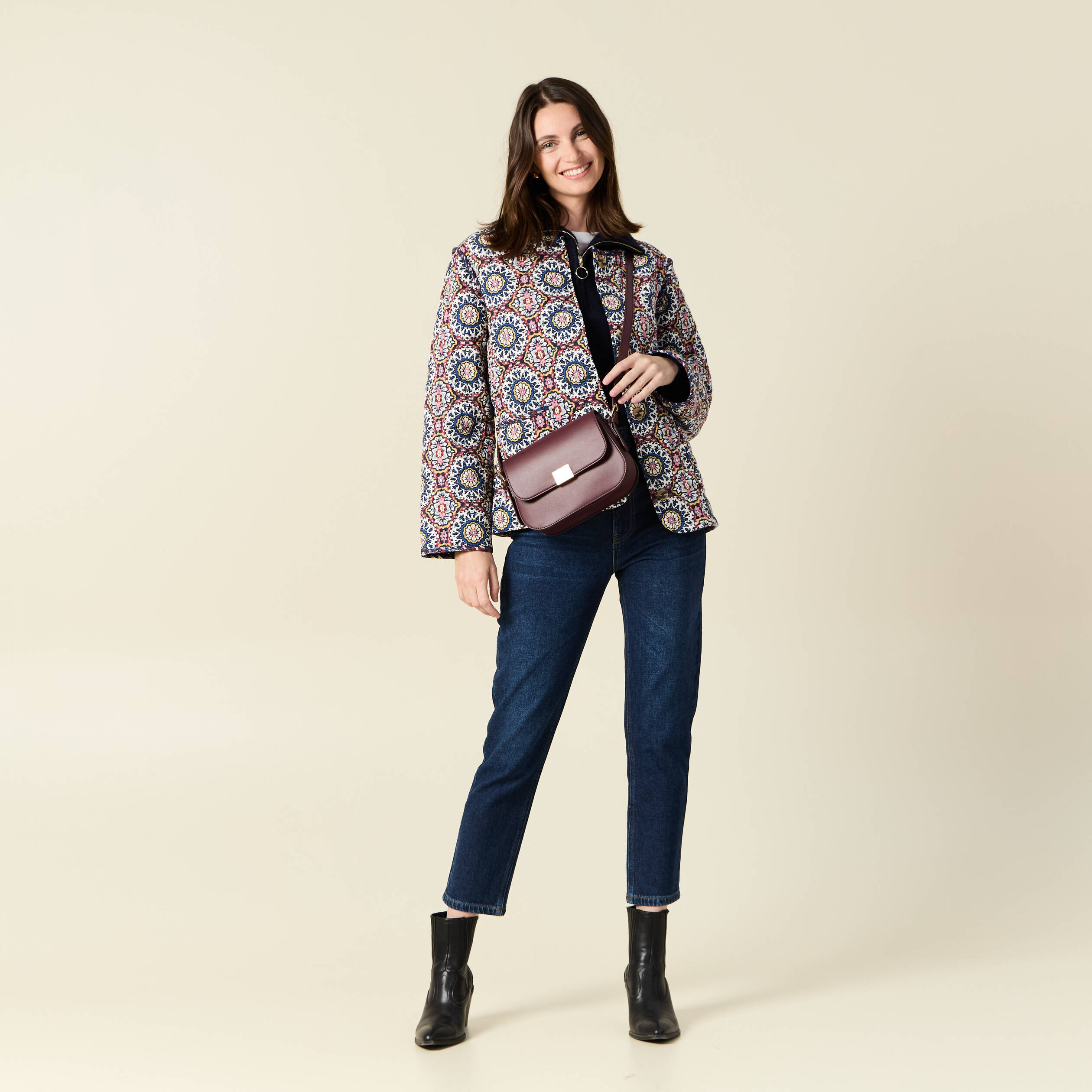 jeans mom slim denim brut femme Jeans mom slim denim brut femme