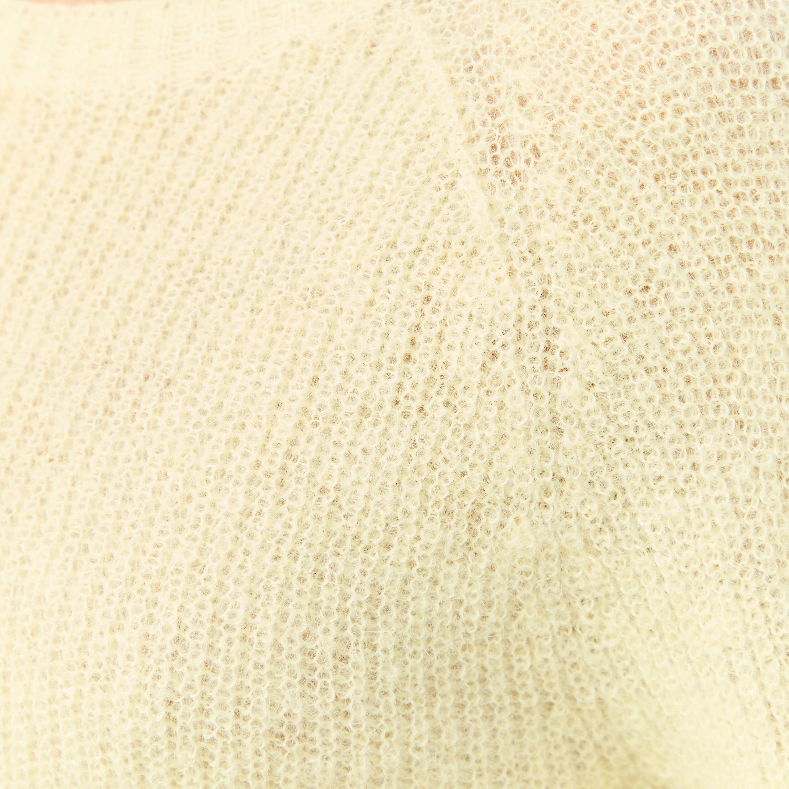Pull manches longues col rond jaune femme