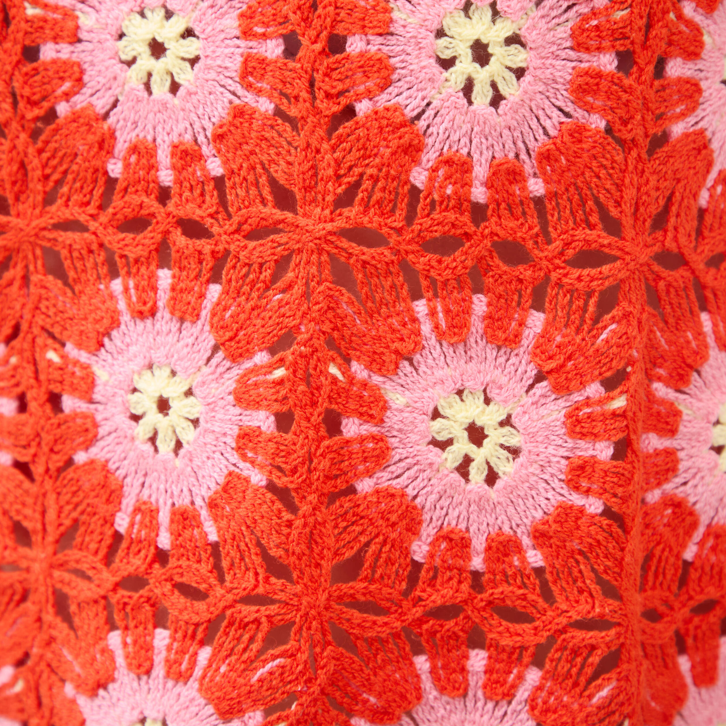 D&eacute;bardeur crochet col rond sans manches orange fonc&eacute; femme
