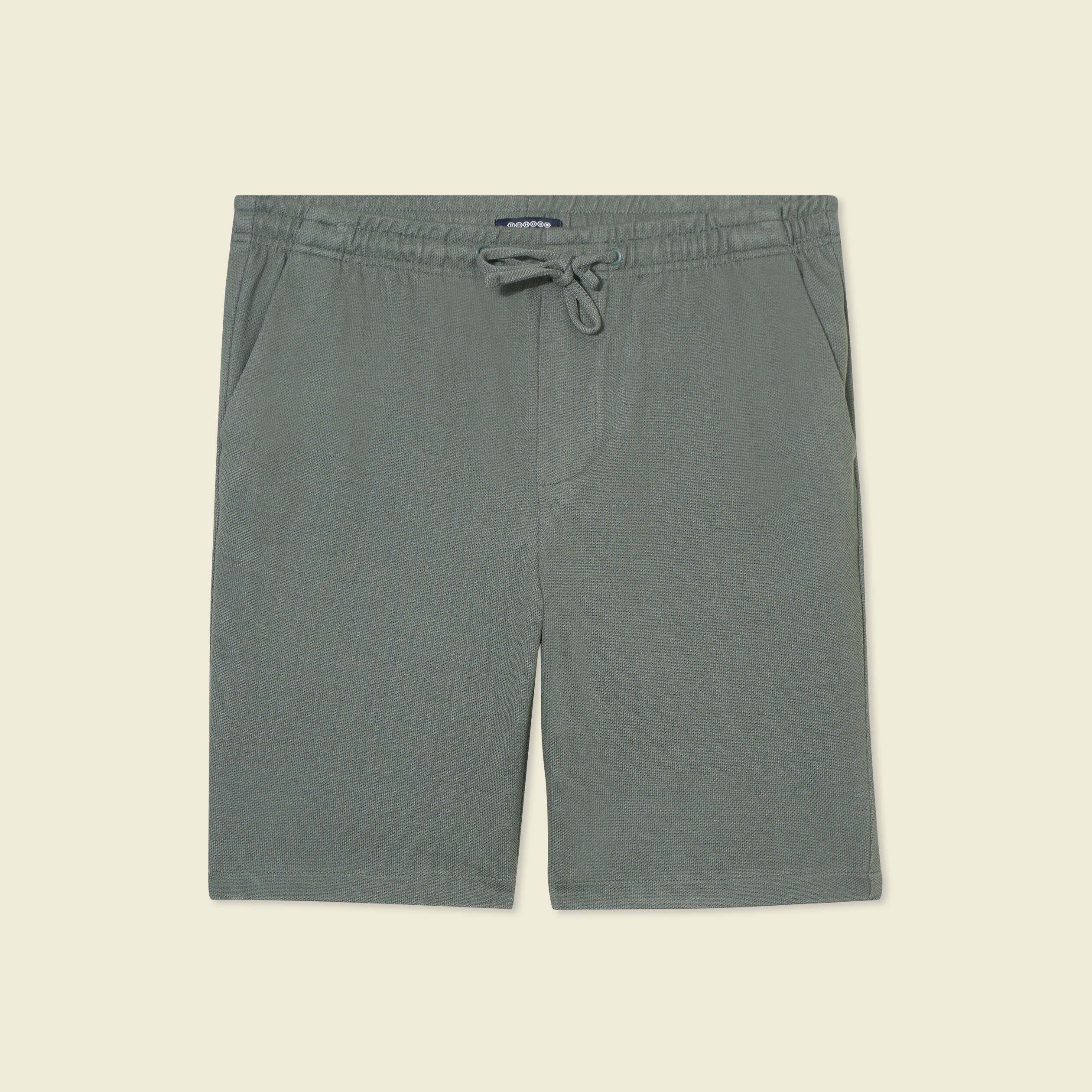 Short droit avec cordon vert kaki homme