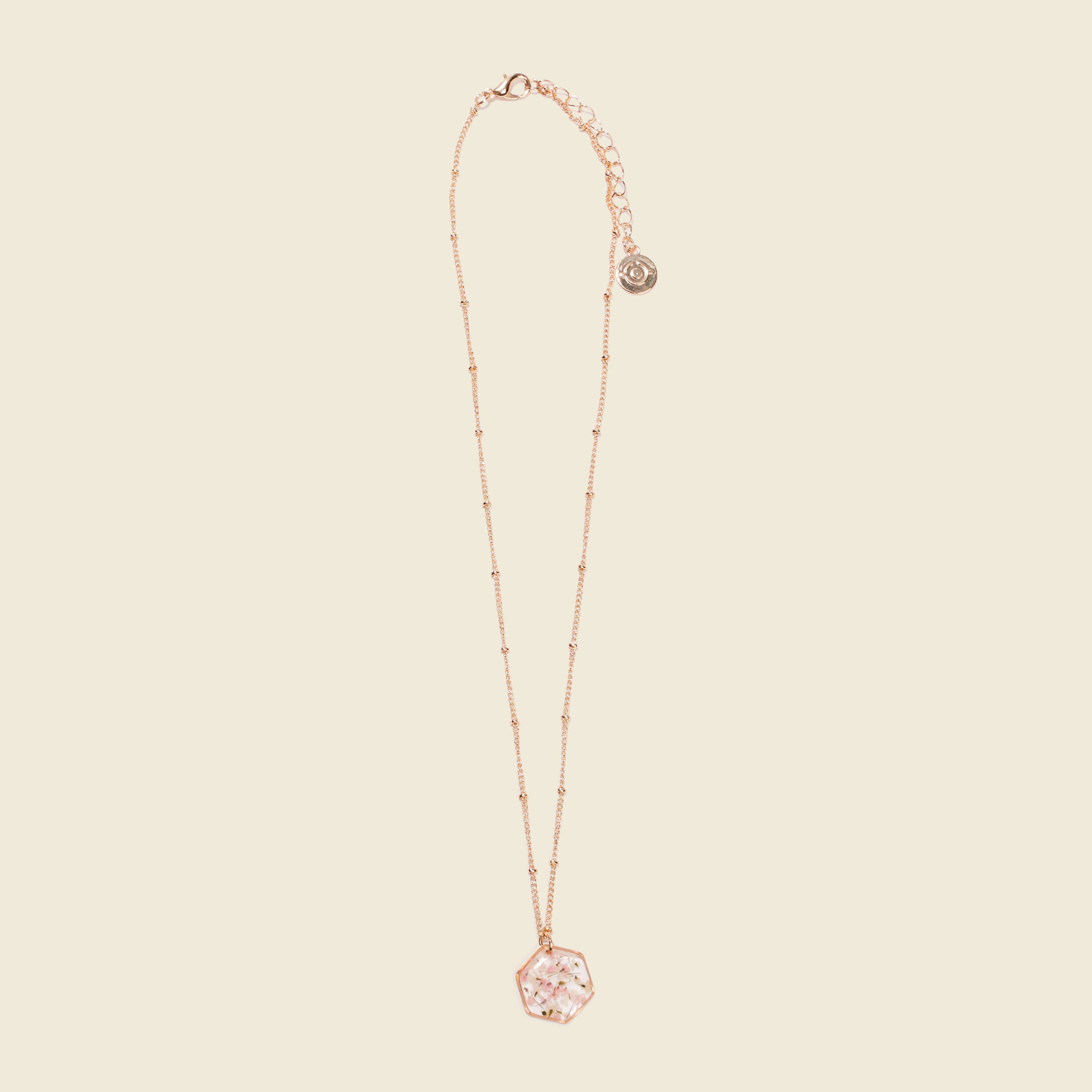 collier pendentif en resine rose pastel femme Collier pendentif en résine rose pastel femme