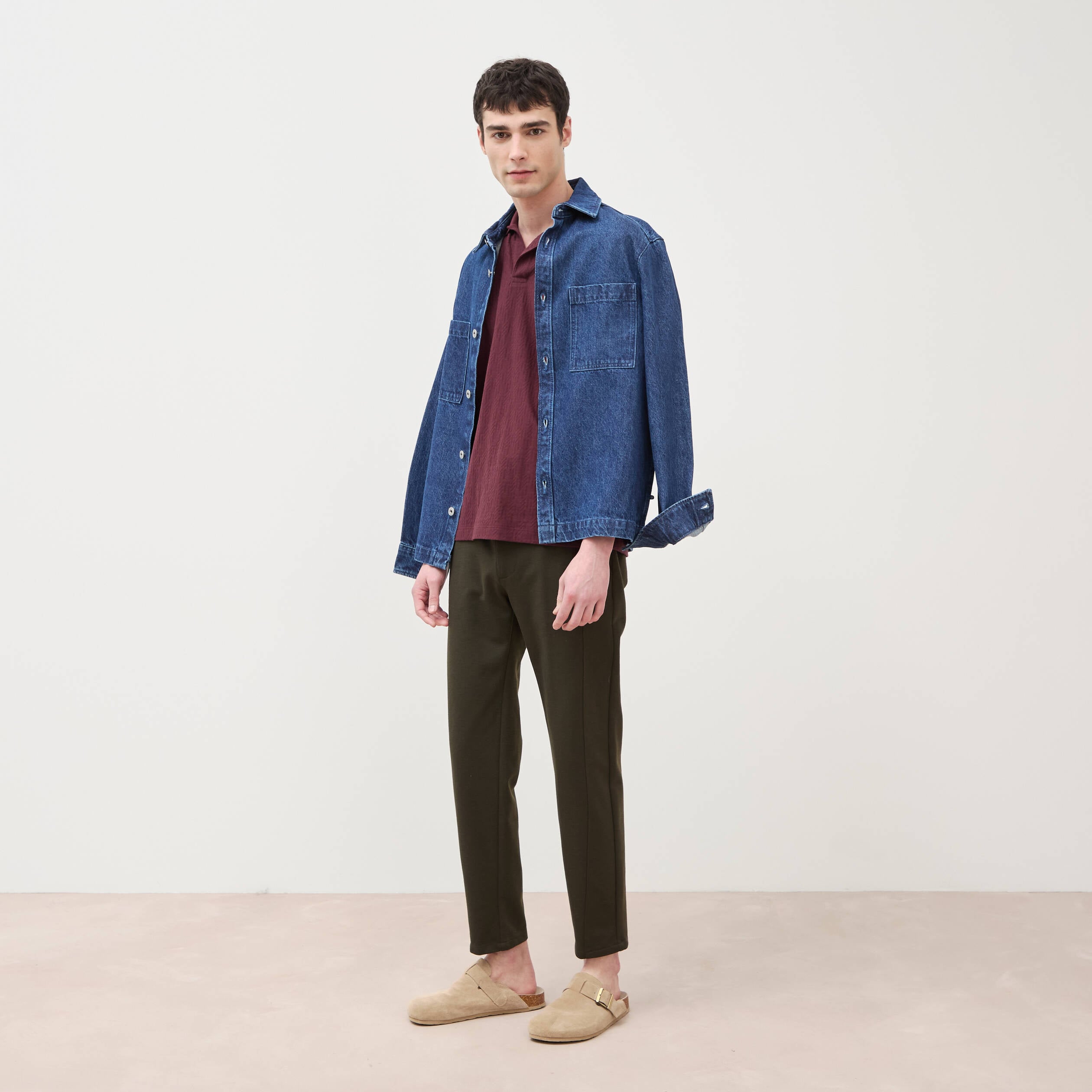 Polo manches courtes prune homme