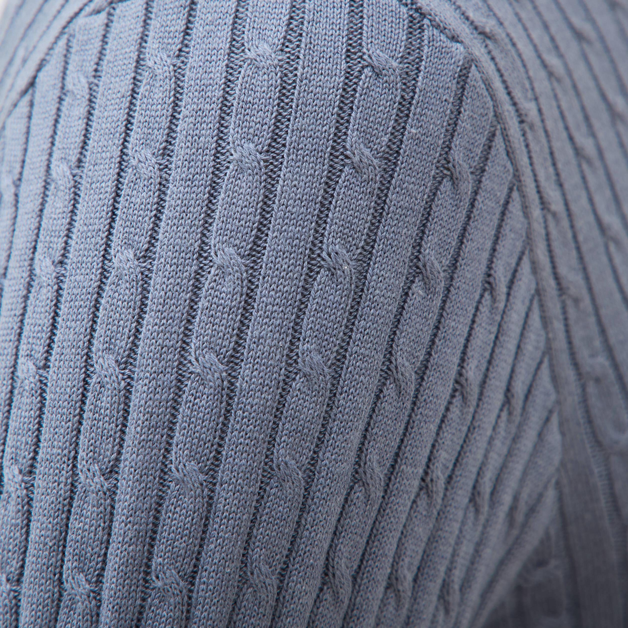 Pull col rond bleu gris homme