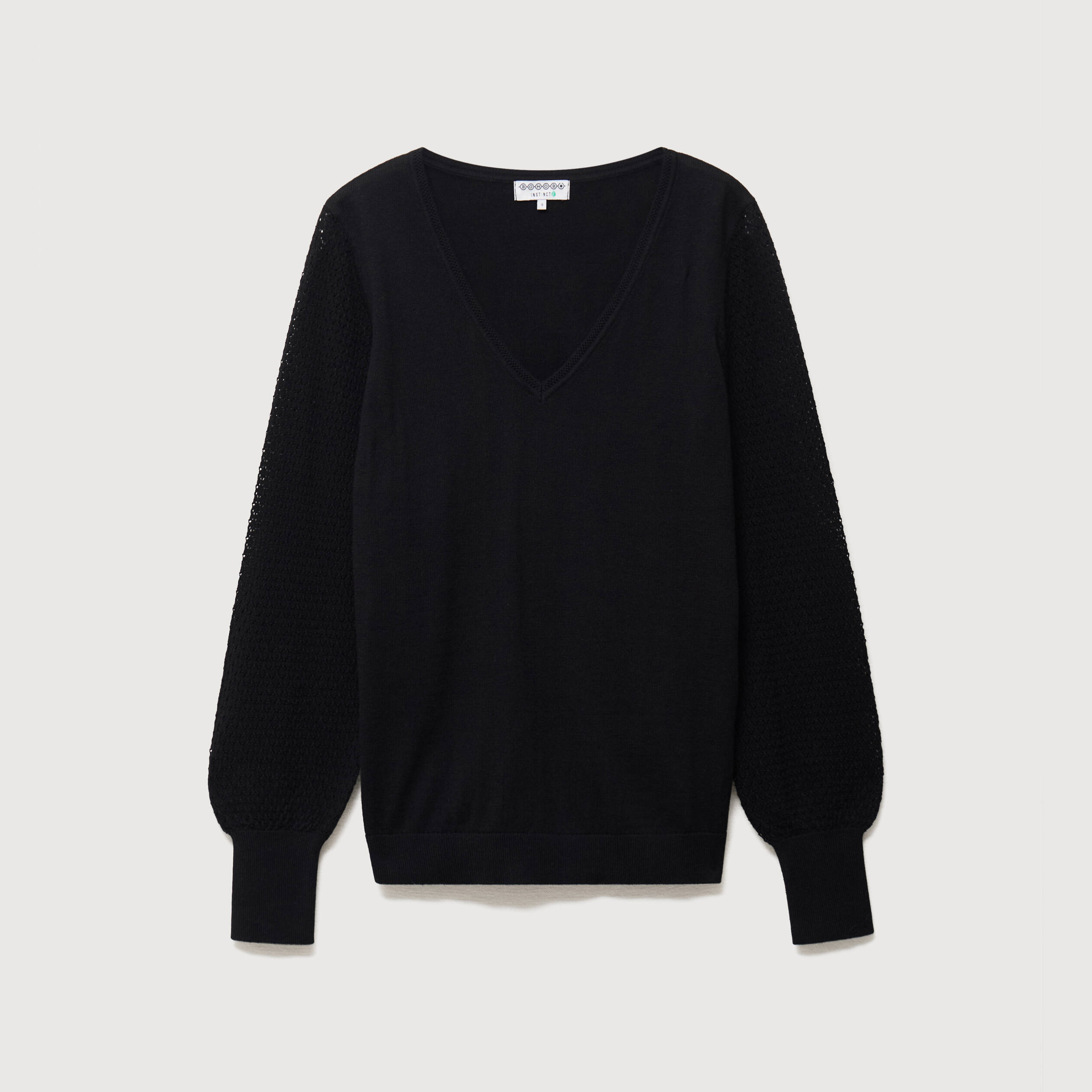 Pull manches longues noir femme