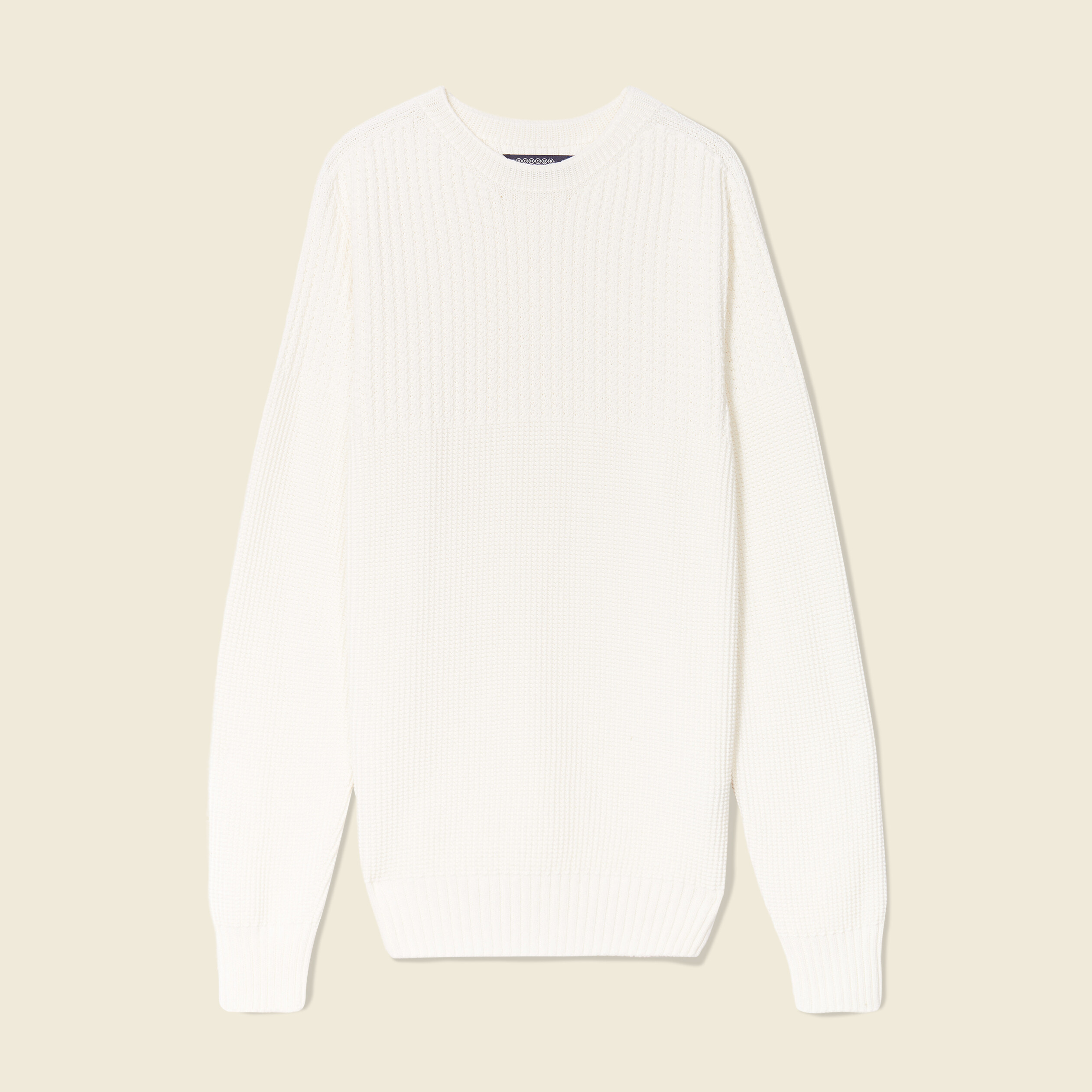 pull manches longues fabrique en france ecru homme Pull manches longues fabriqué en France ecru homme