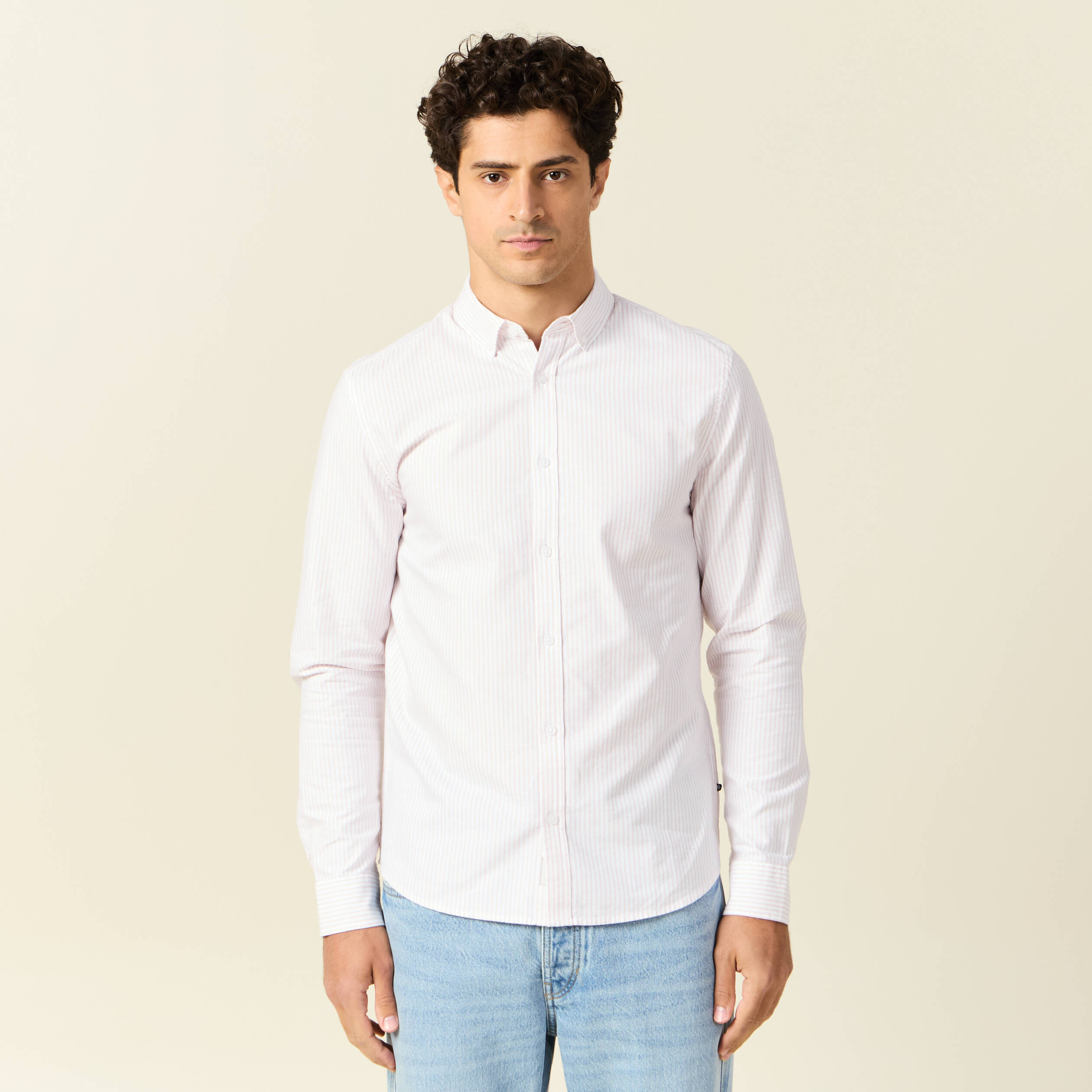 chemise manches longues rose pastel homme Chemise manches longues rose pastel homme