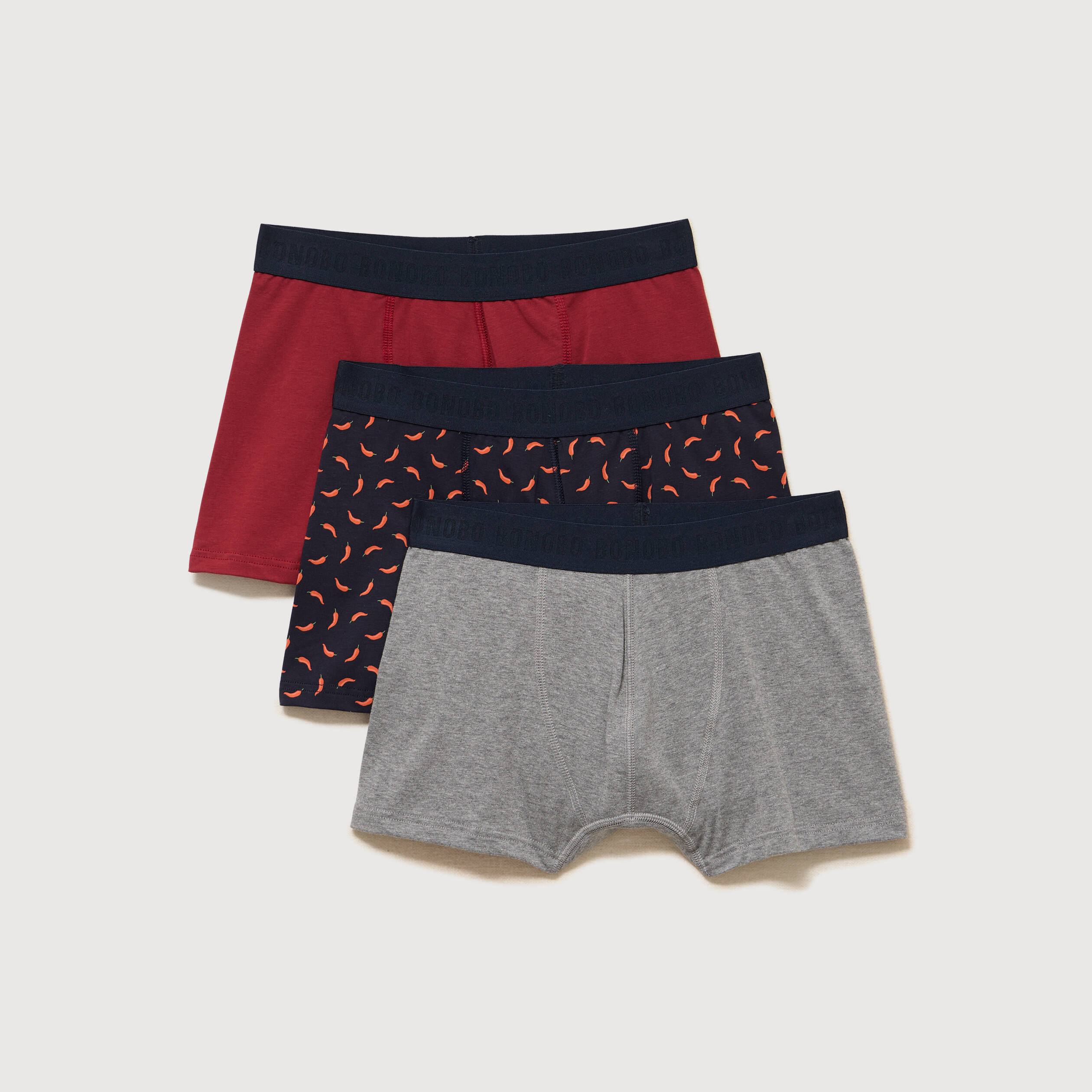 Lot de 3 boxers rouge homme