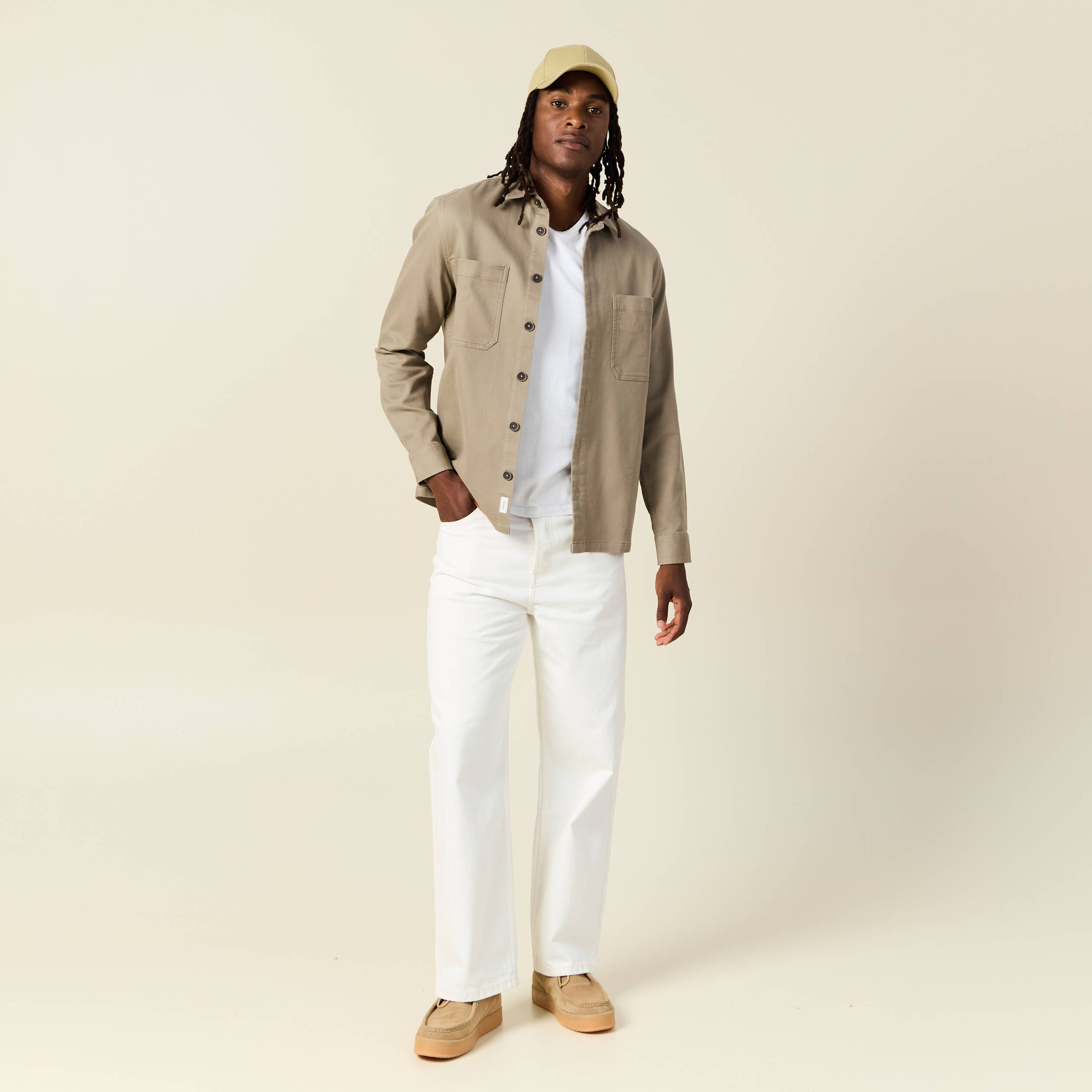 jeans loose 5 poches denim blanc homme Jeans loose 5 poches denim blanc homme
