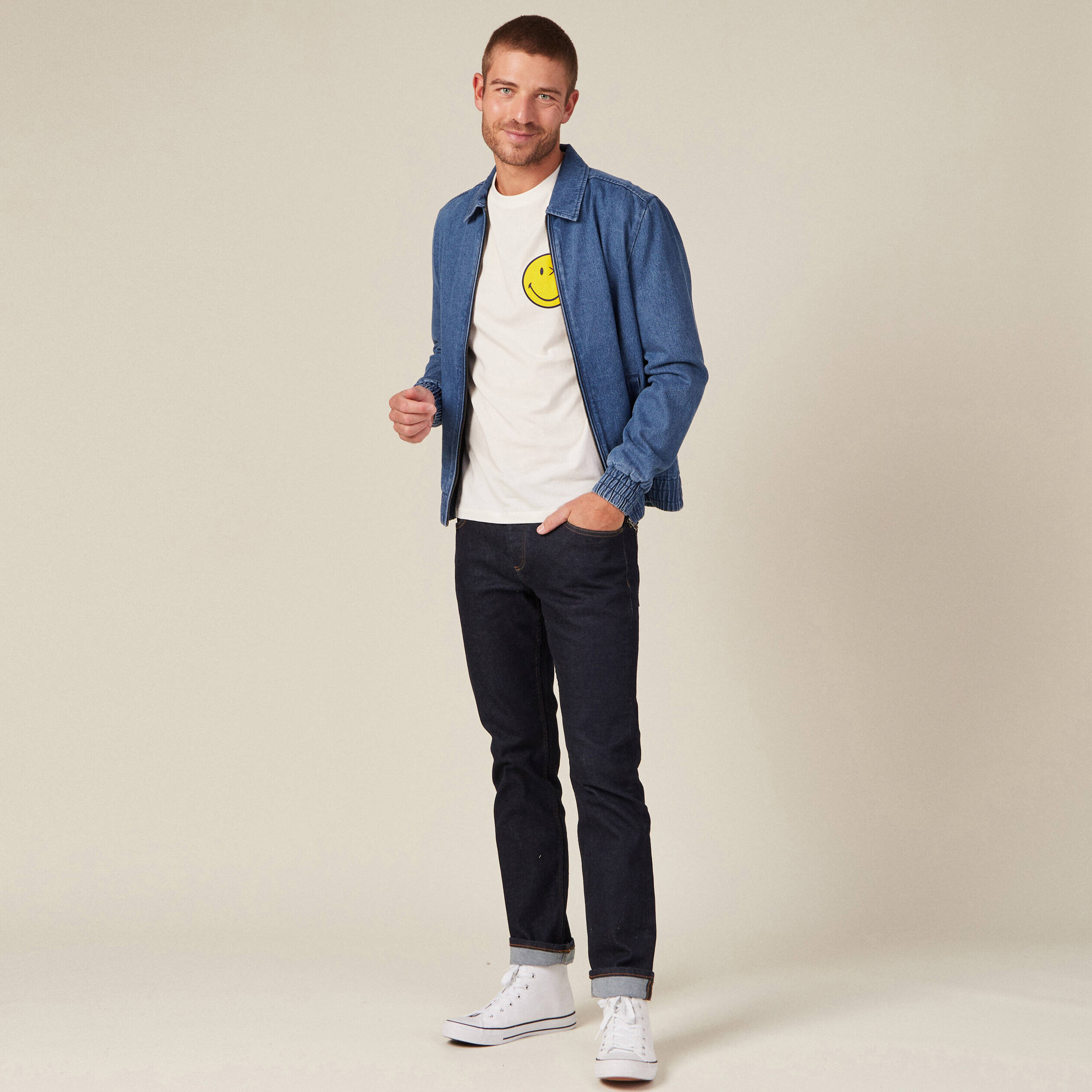 t shirt smileyworld ecru homme T-shirt SmileyWorld ecru homme