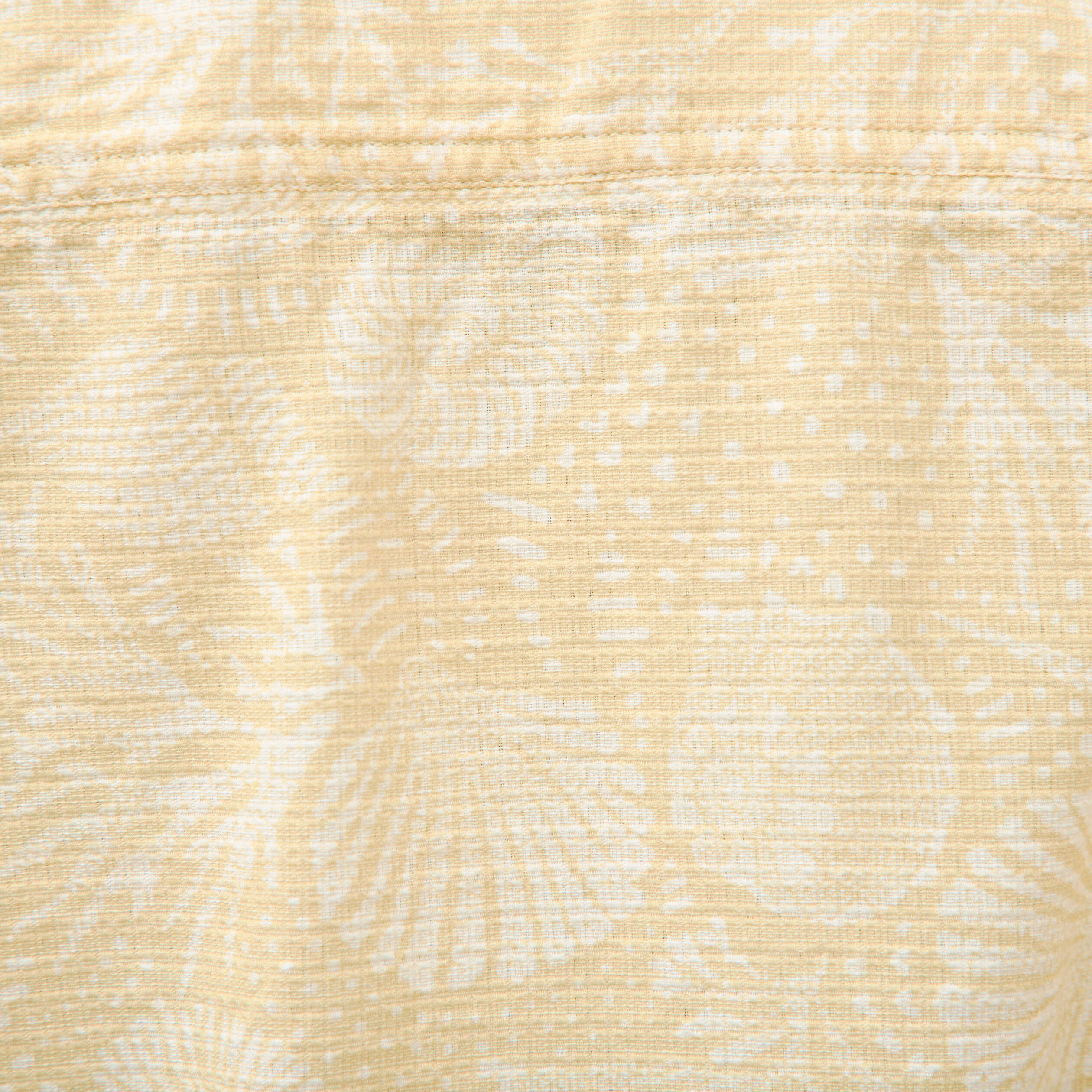 Chemise print&eacute;e manches courtes jaune paille homme