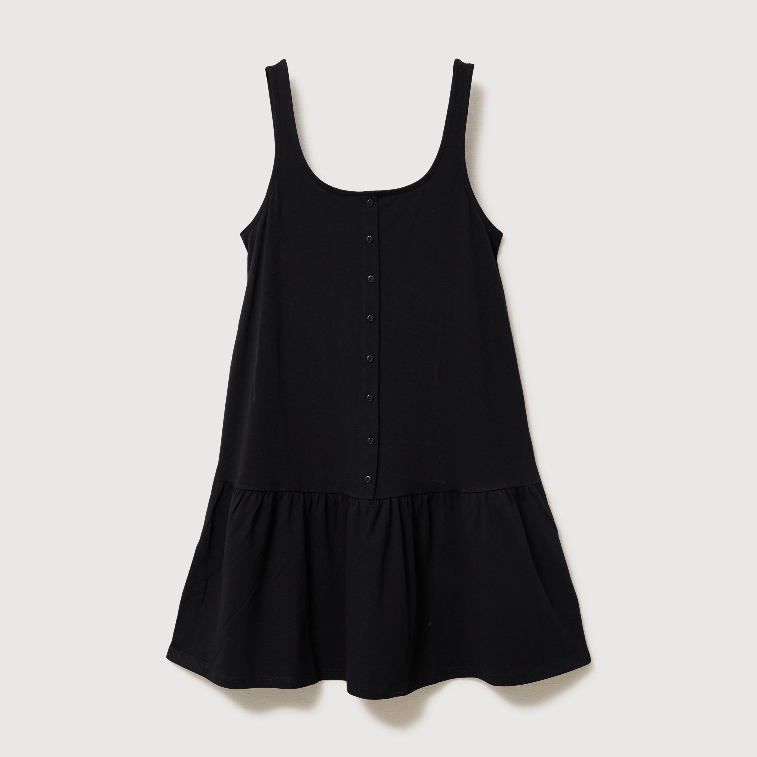 Robe sans manches en maille col carr&eacute; noir femme