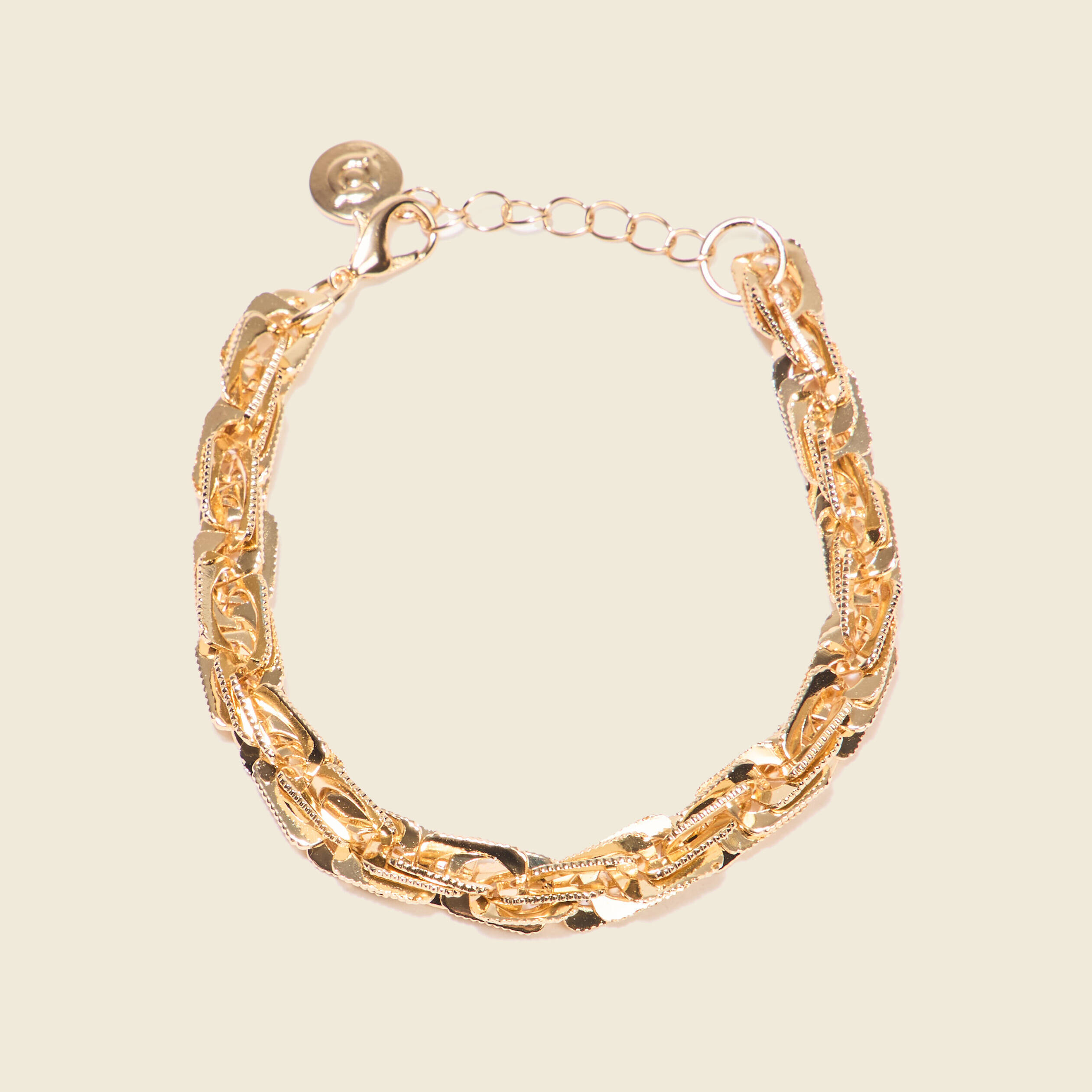 Bracelet cha&icirc;ne torsad&eacute;e couleur or femme