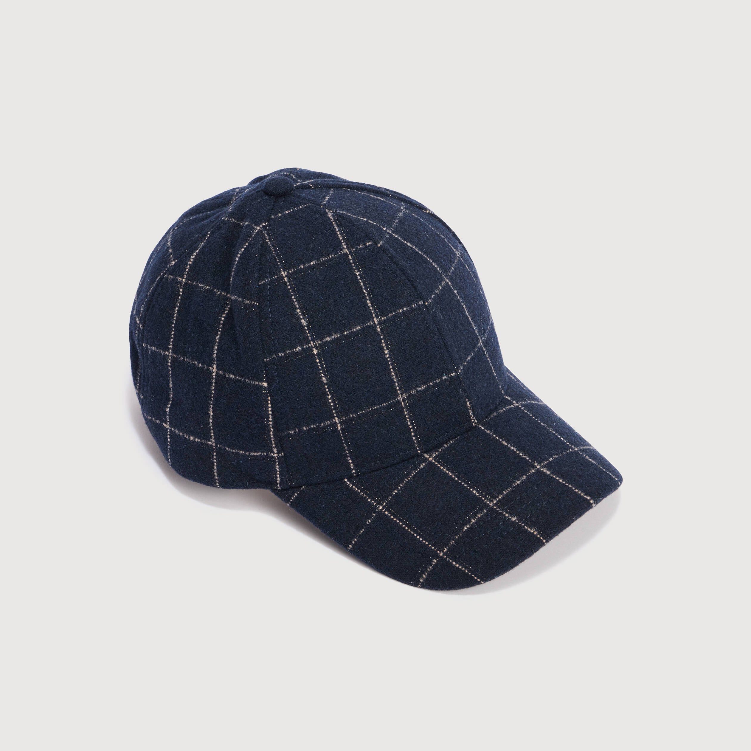 Casquette en tweed bleu marine femme