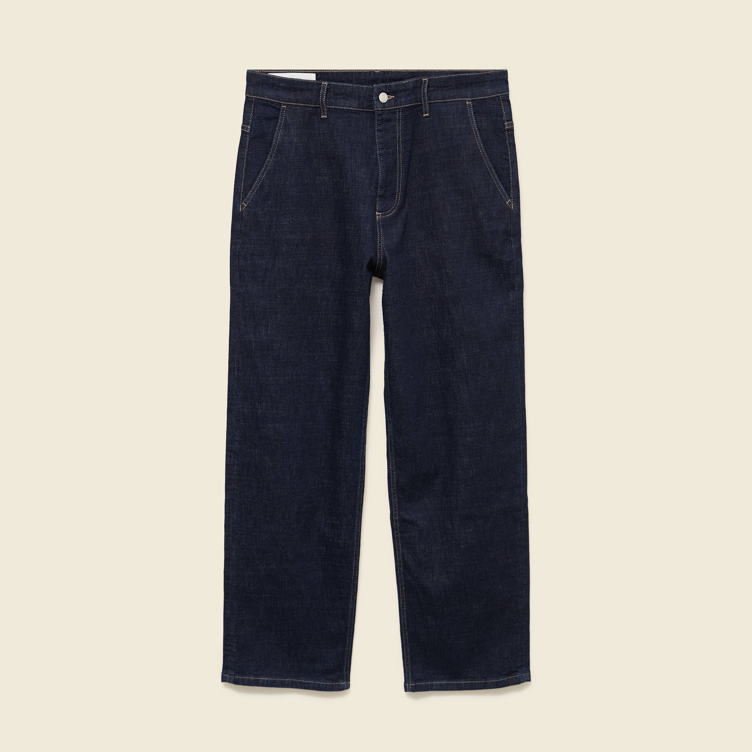 Jeans loose longueur 32 en coton denim brut clean homme