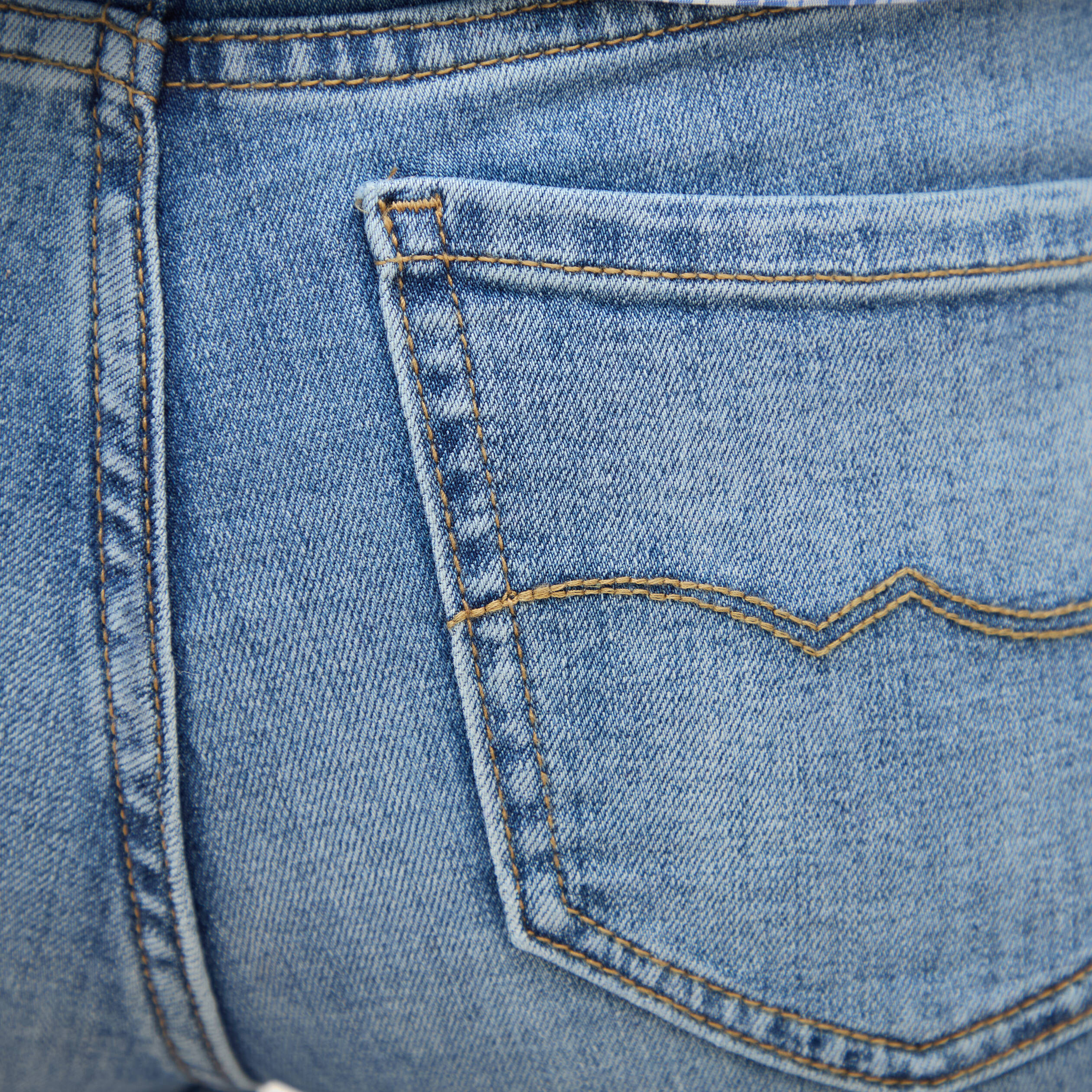 Jeans bootcut taille haute denim used femme