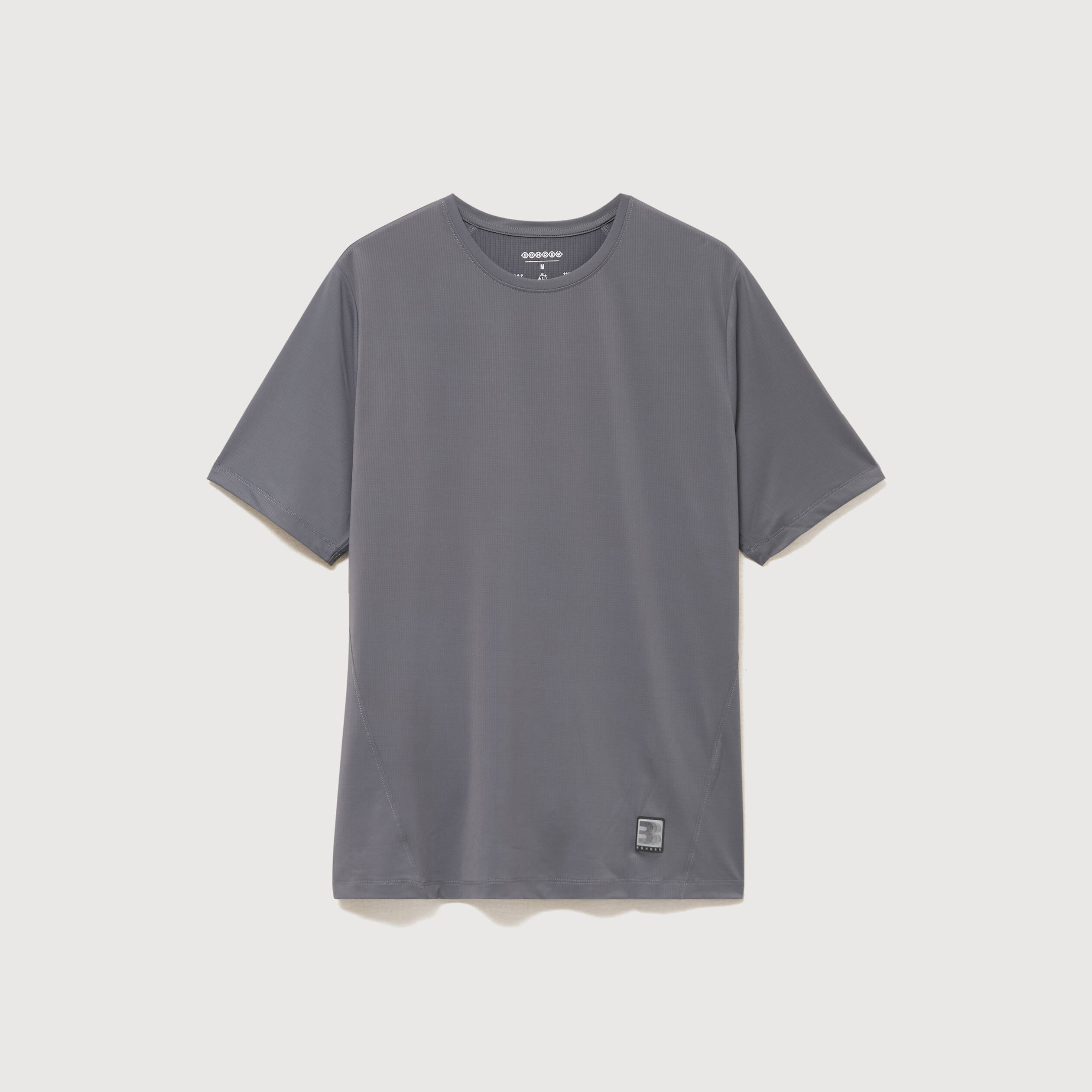 T-shirt col rond manches courtes gris fonc&eacute; homme