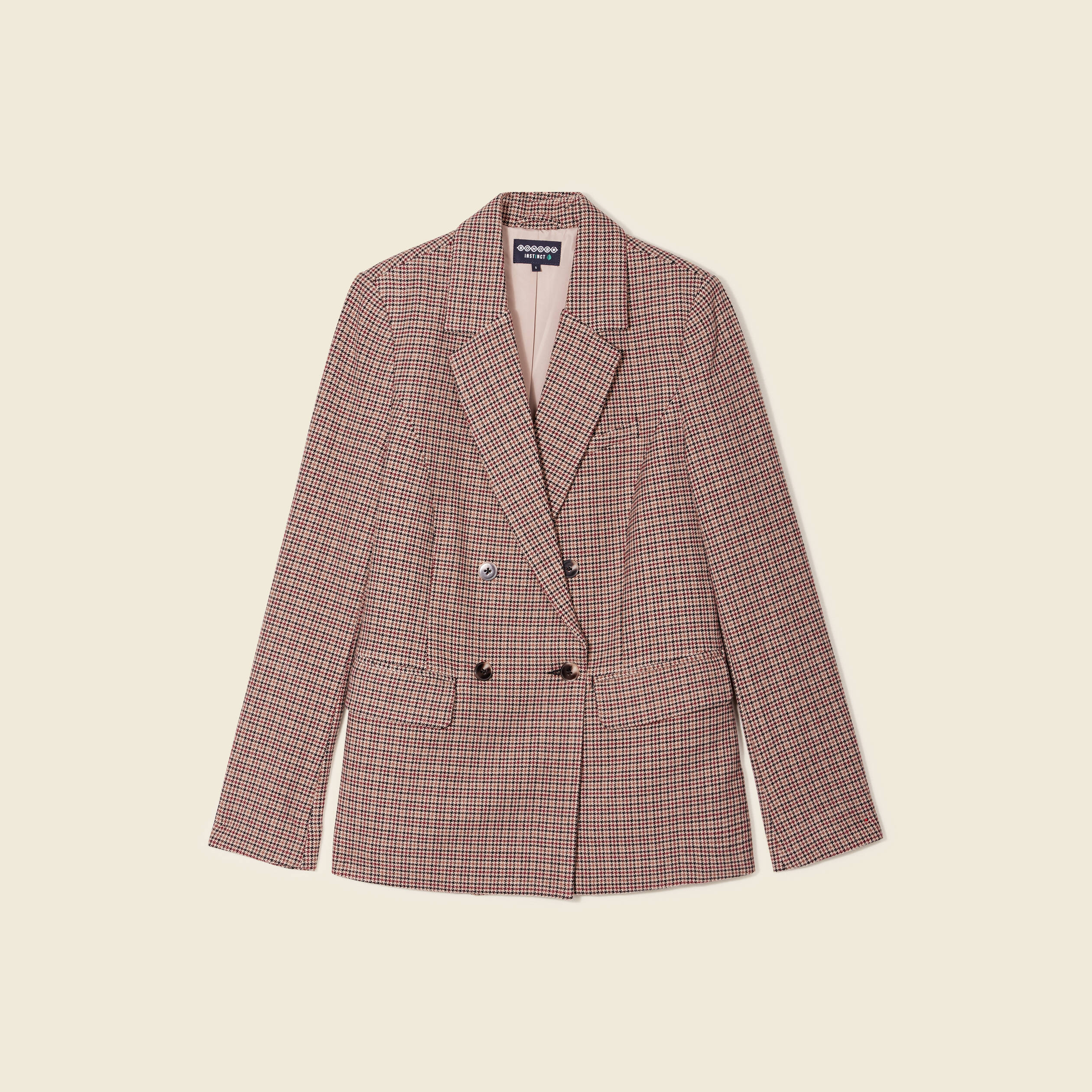Veste blazer double boutonnage beige femme