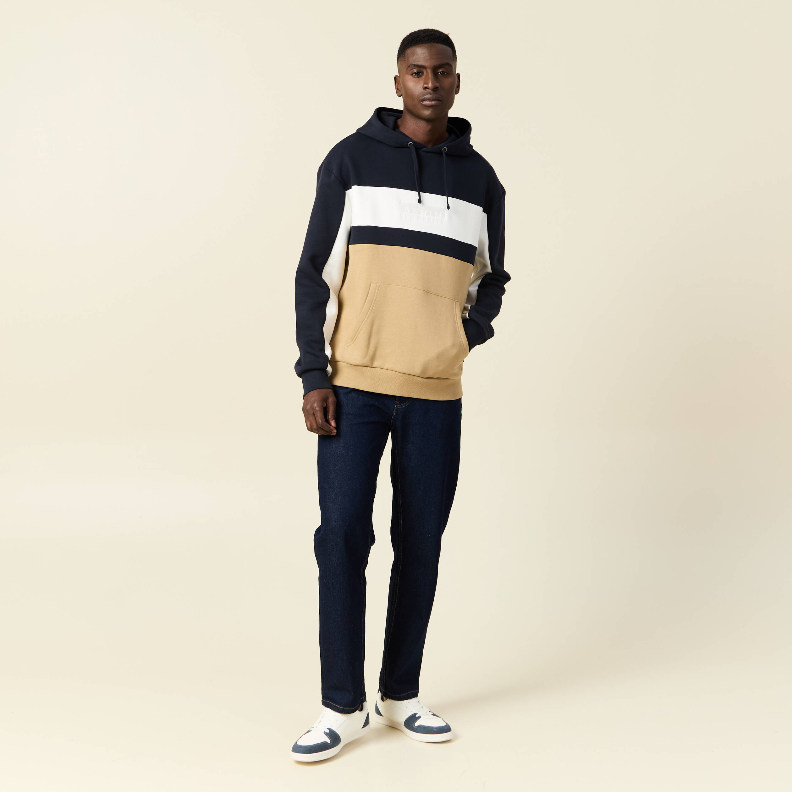 Sweat &agrave; capuche 1 poche bleu marine homme