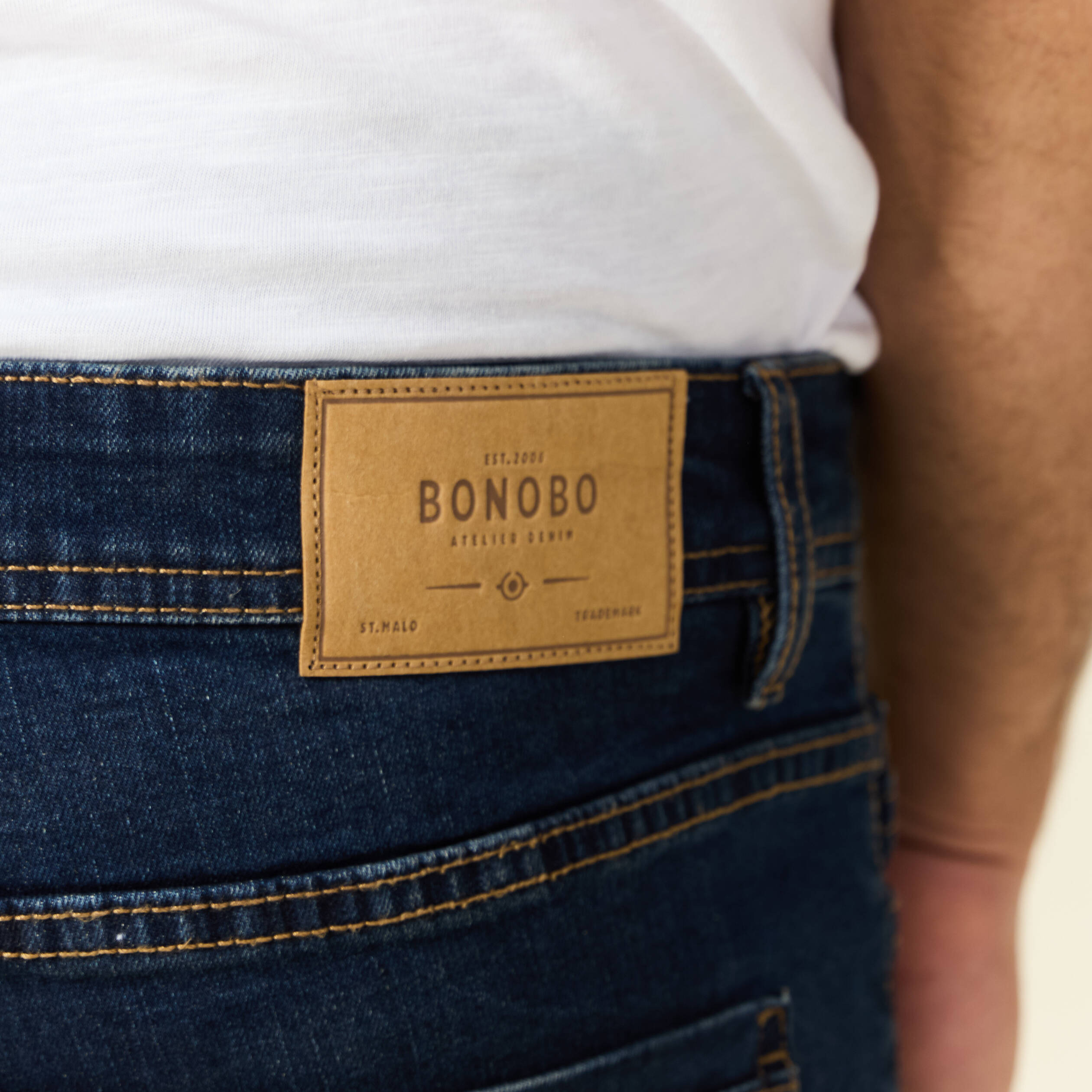 Jeans slim éco-responsable denim brut homme