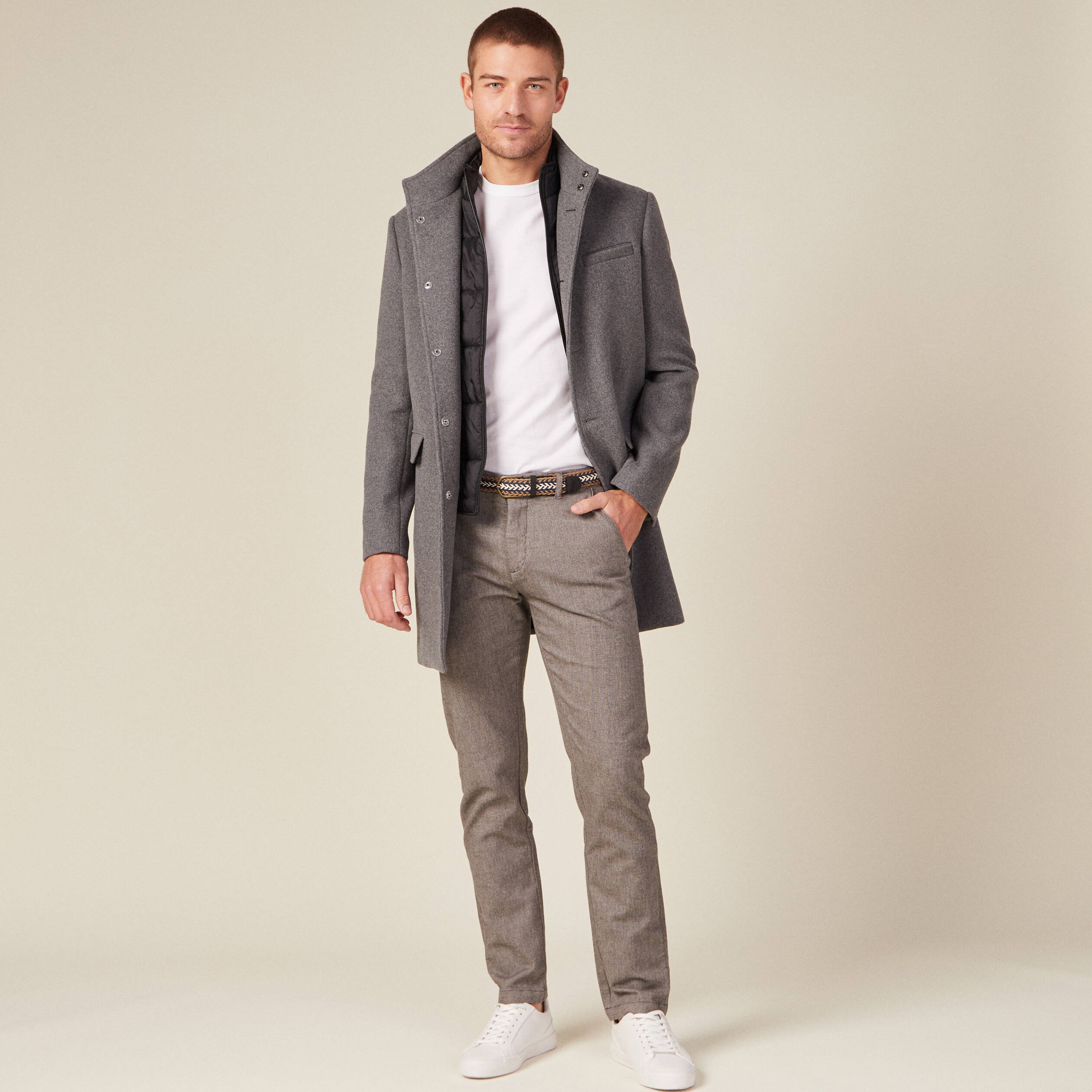 Pantalon chino straight gris foncé homme