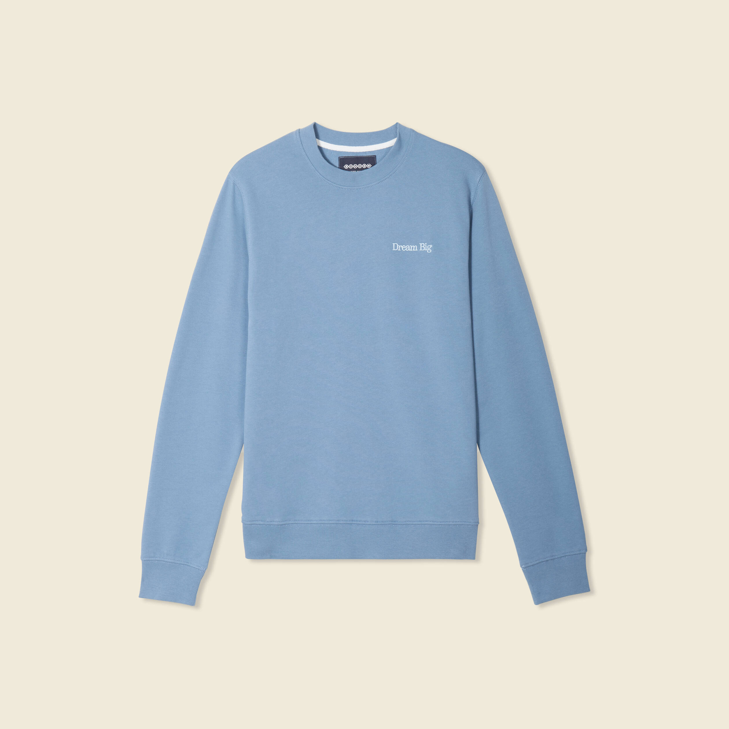 Sweat manches longues bleu gris homme
