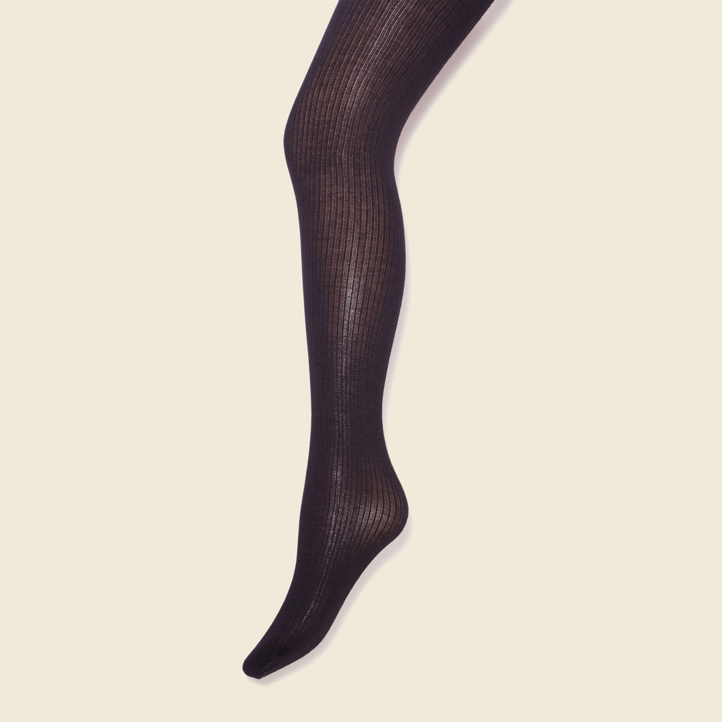 Collants côtelés noir femme