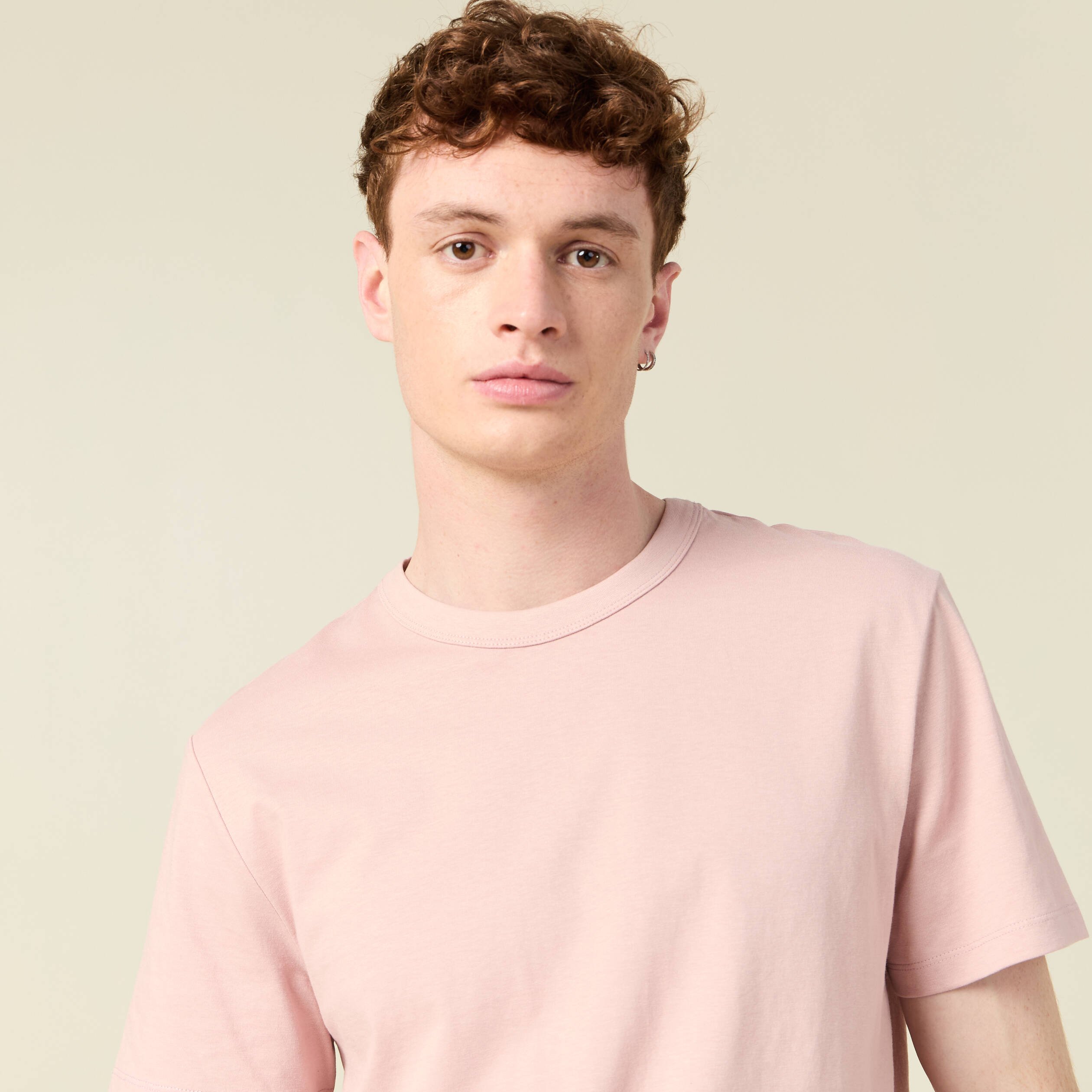 t shirt eco responsable rose pastel homme T-shirt éco-responsable rose pastel homme