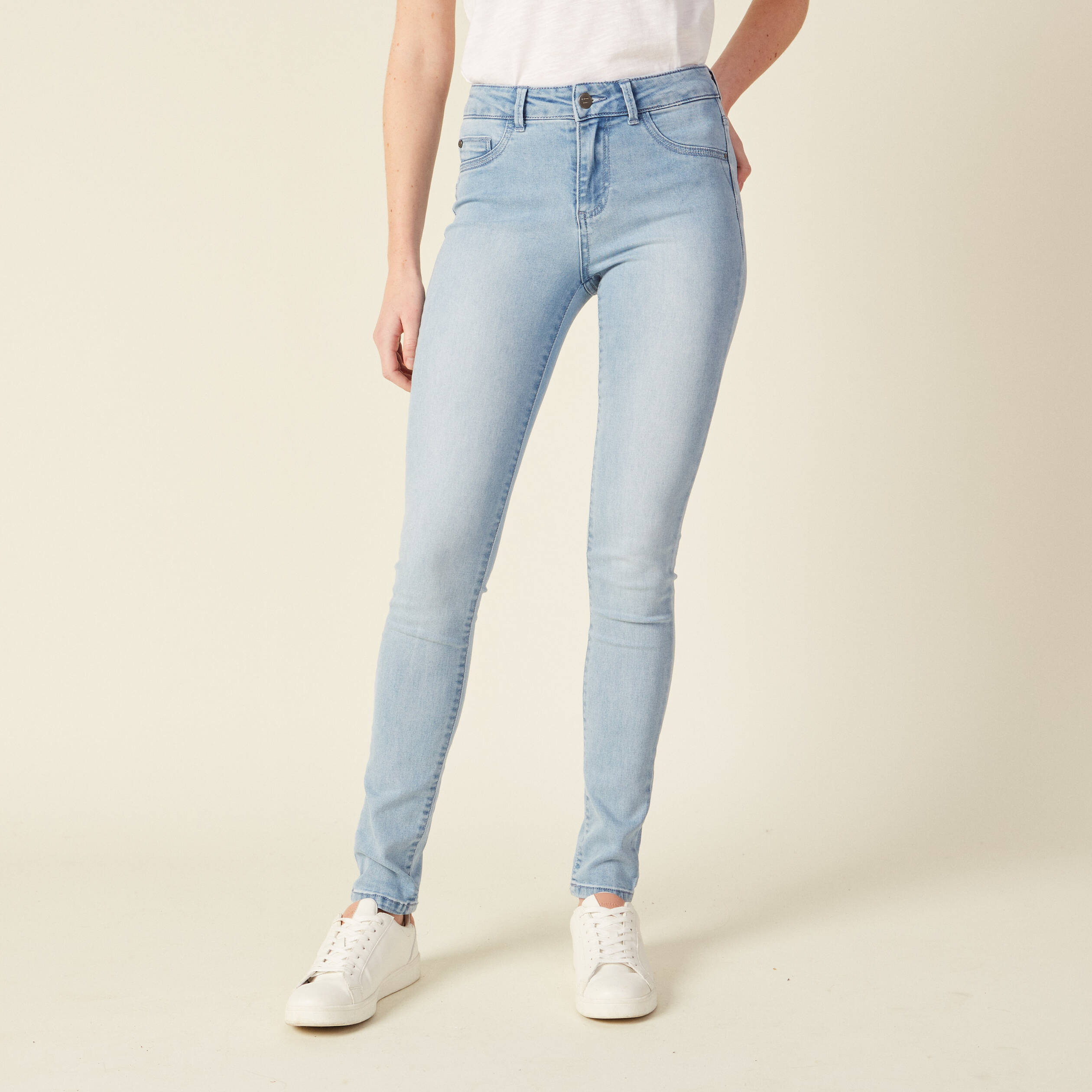 Jeans jegging denim bleach femme