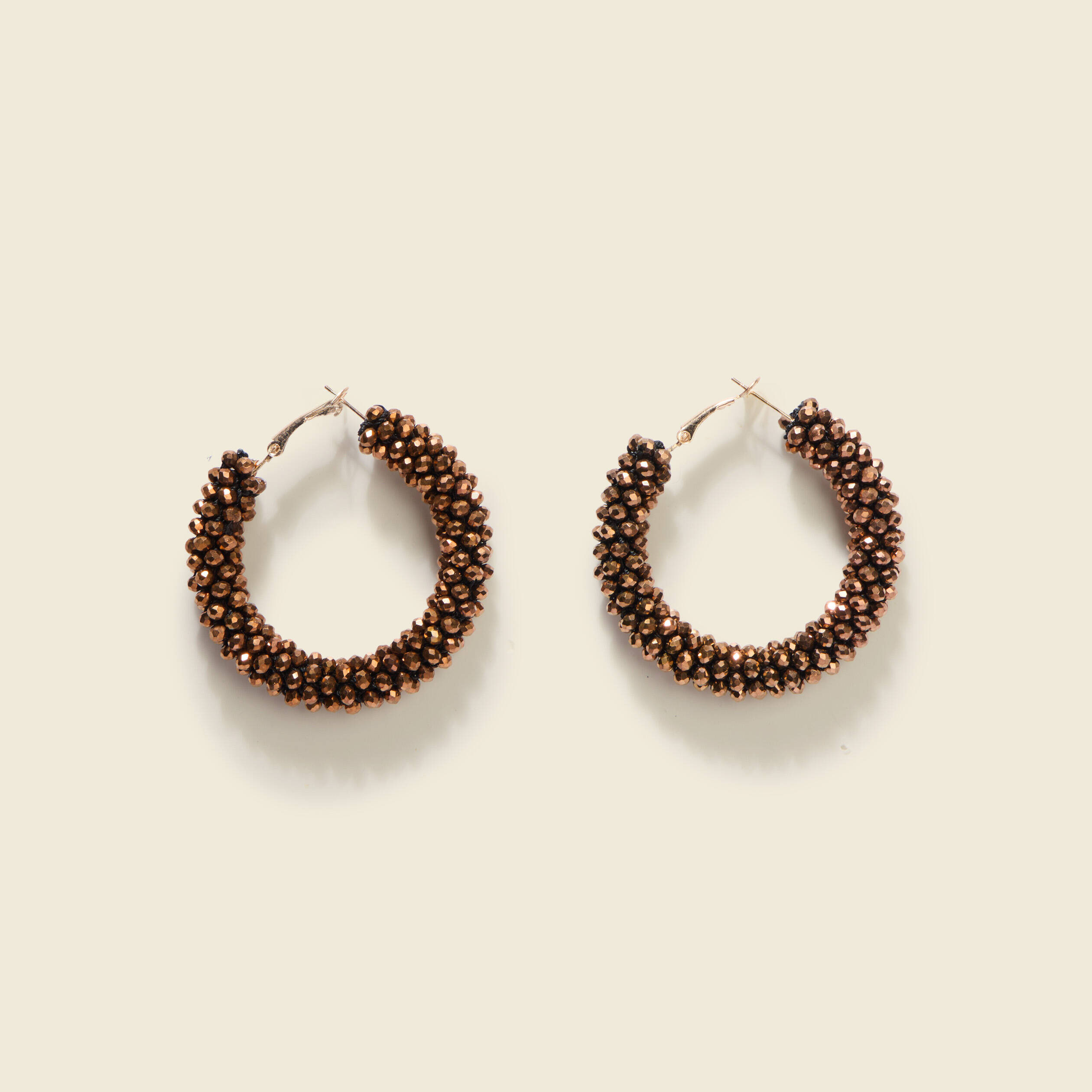 Boucles d'oreilles cr&eacute;oles marron fonc&eacute; femme