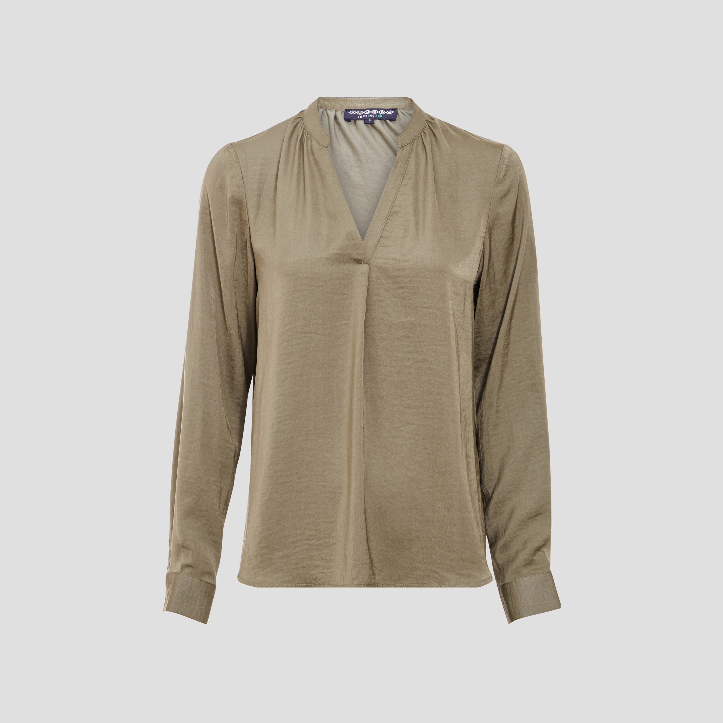 Blouse manches longues vert kaki femme
