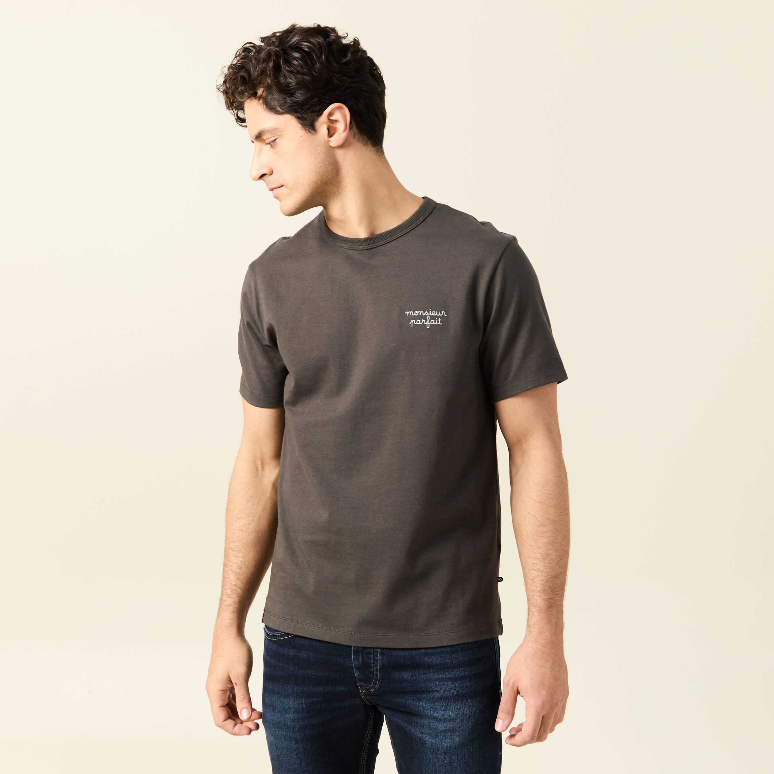 T-shirt manches courtes vert kaki homme
