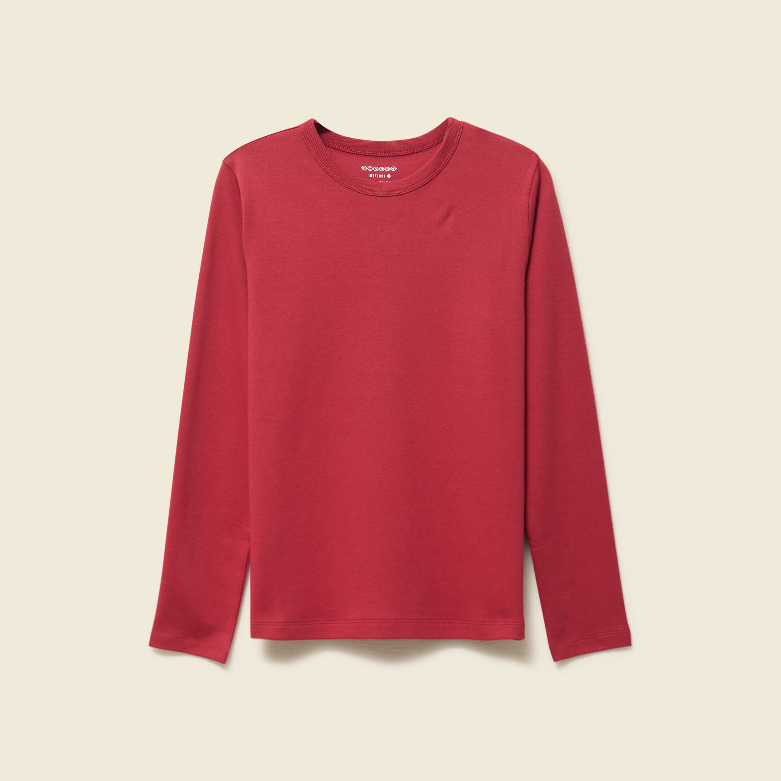 T-shirt en coton manches longues bordeaux femme