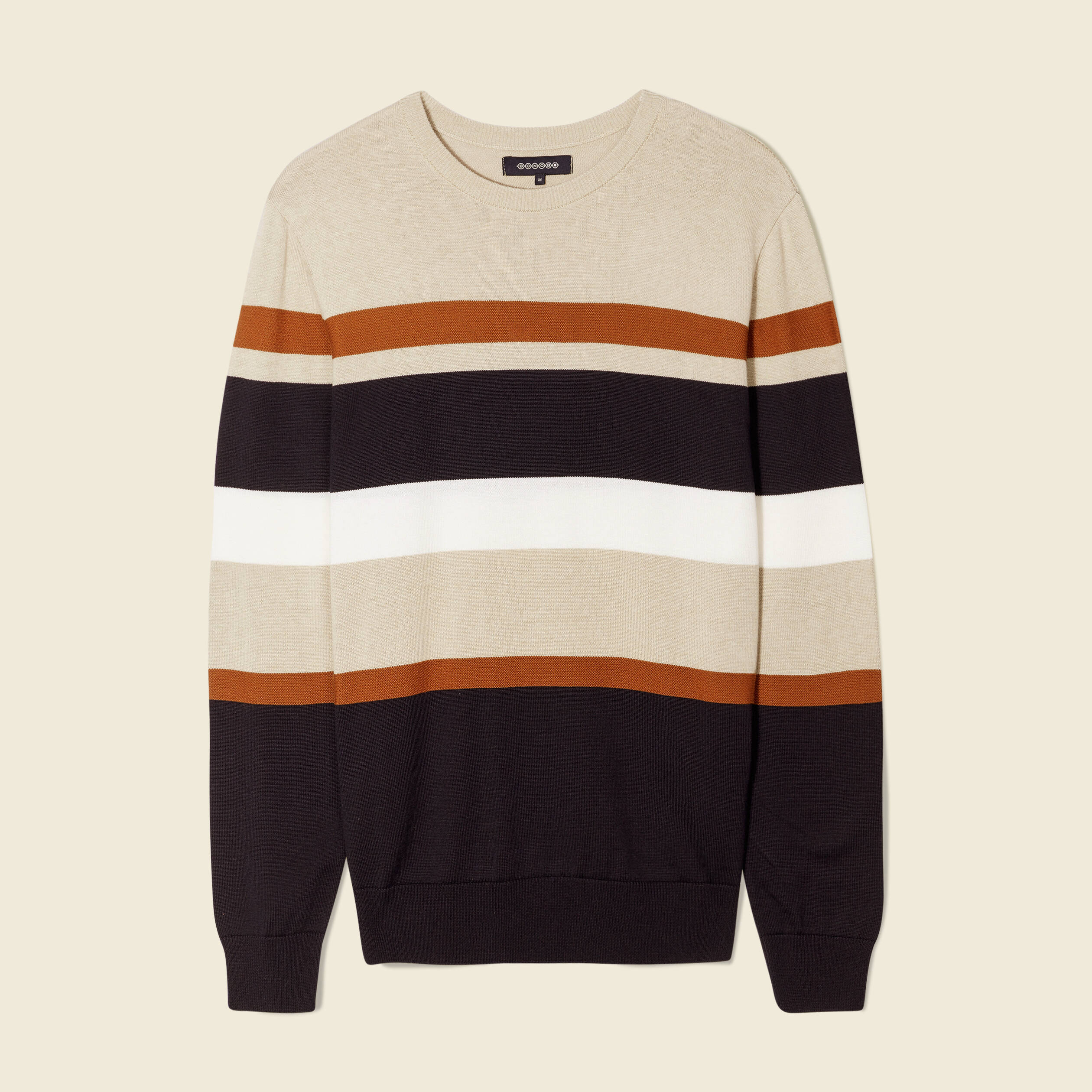 Pull manches longues marron homme