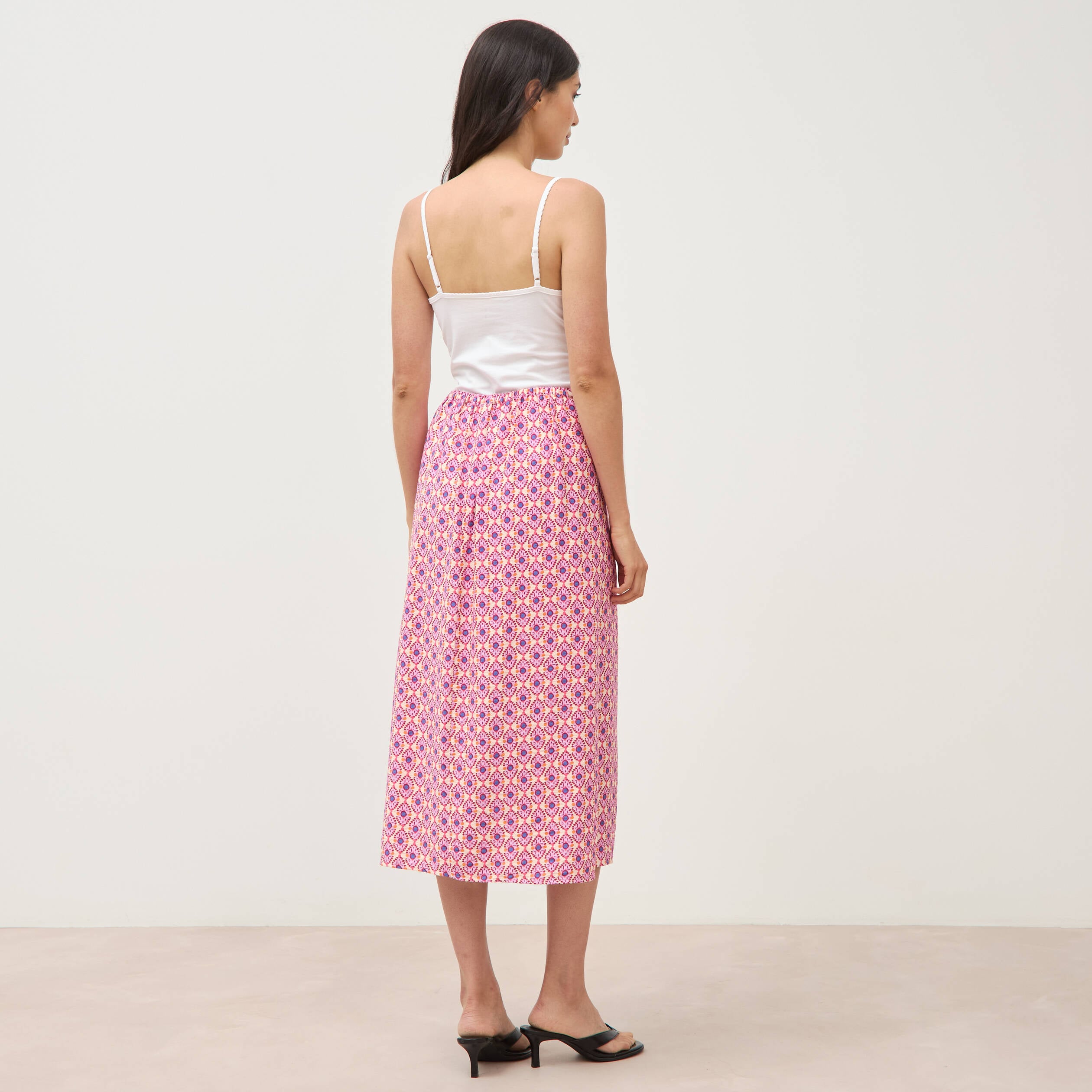 Jupe fluide multicolore femme