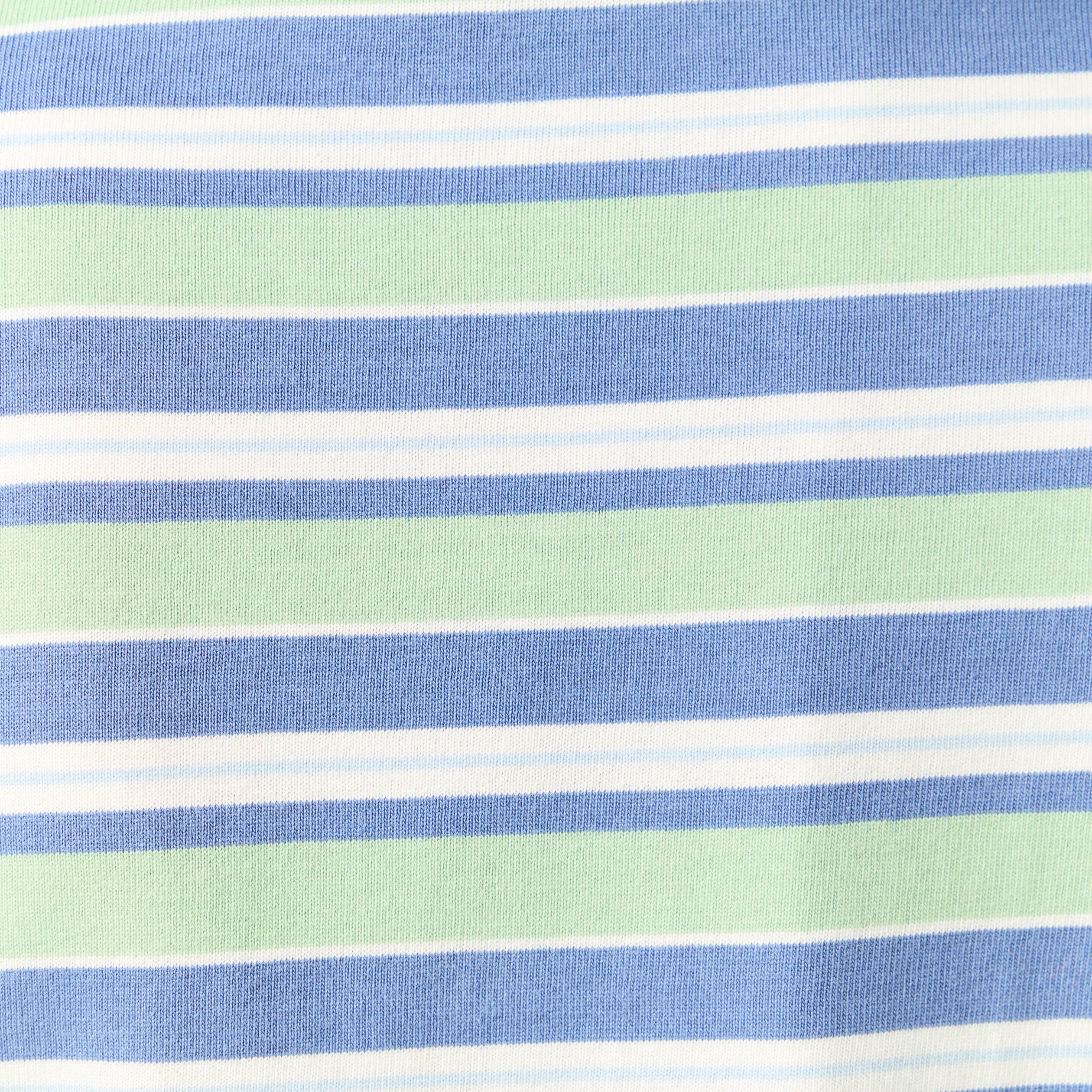 T-shirt ray&eacute; col rond manches longues vert menthe femme