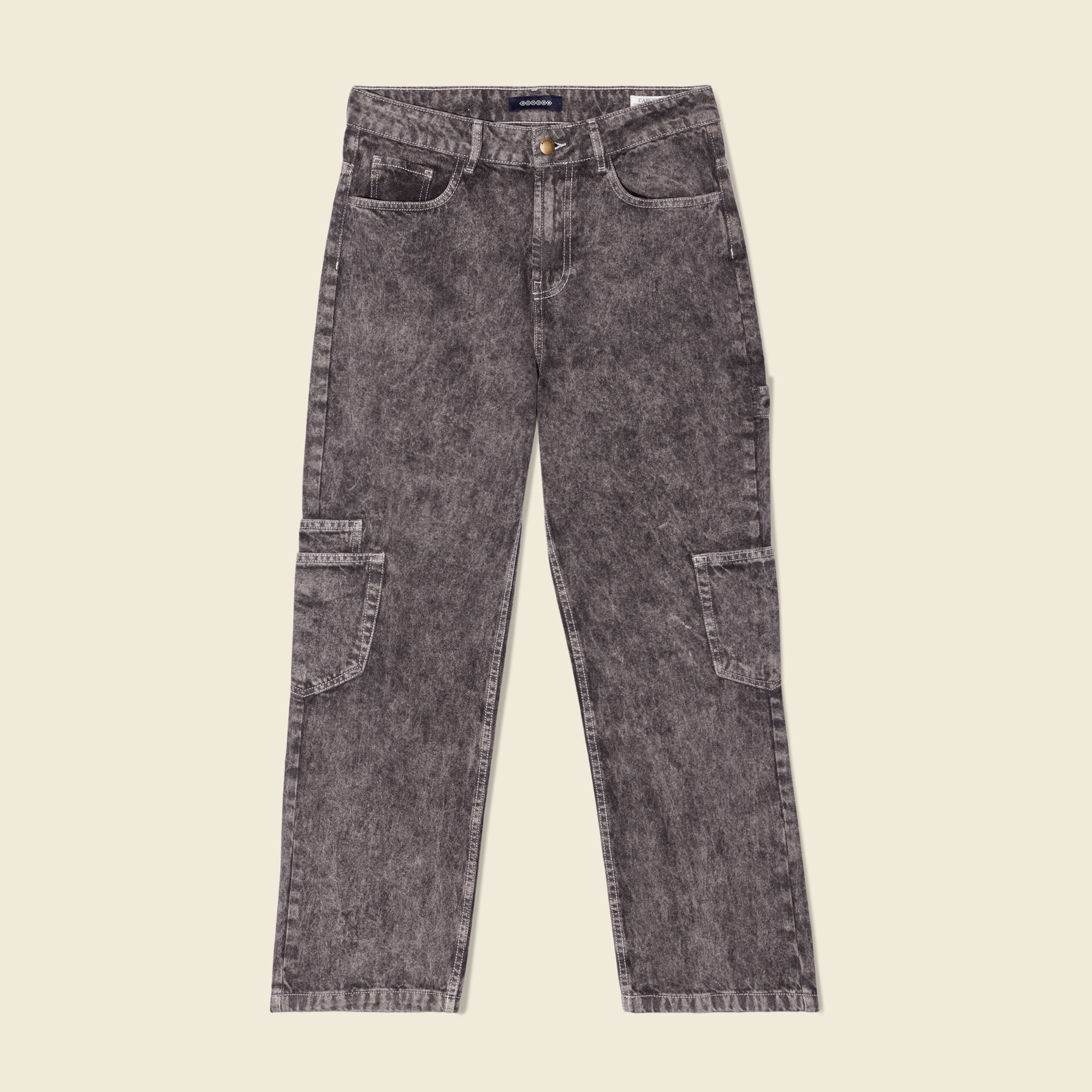 jeans cargo taille haute noir femme Jeans cargo taille haute noir femme