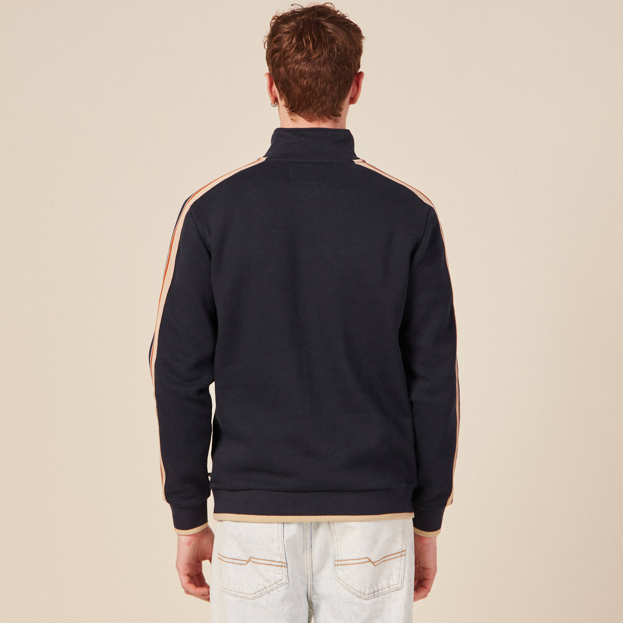 sweat manches longues orange fonce homme Sweat manches longues orange foncé homme