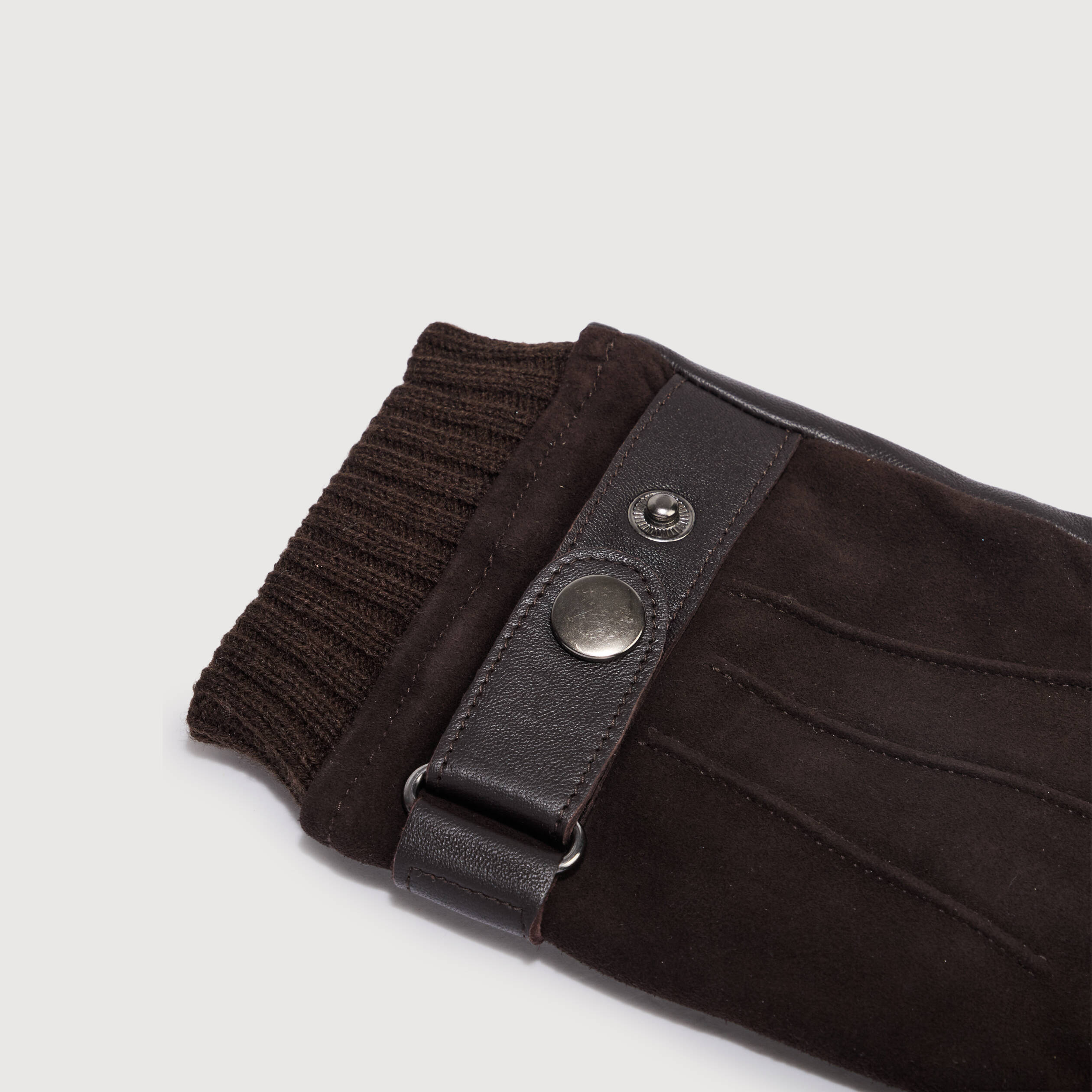 Gants en cuir avec doublure marron homme