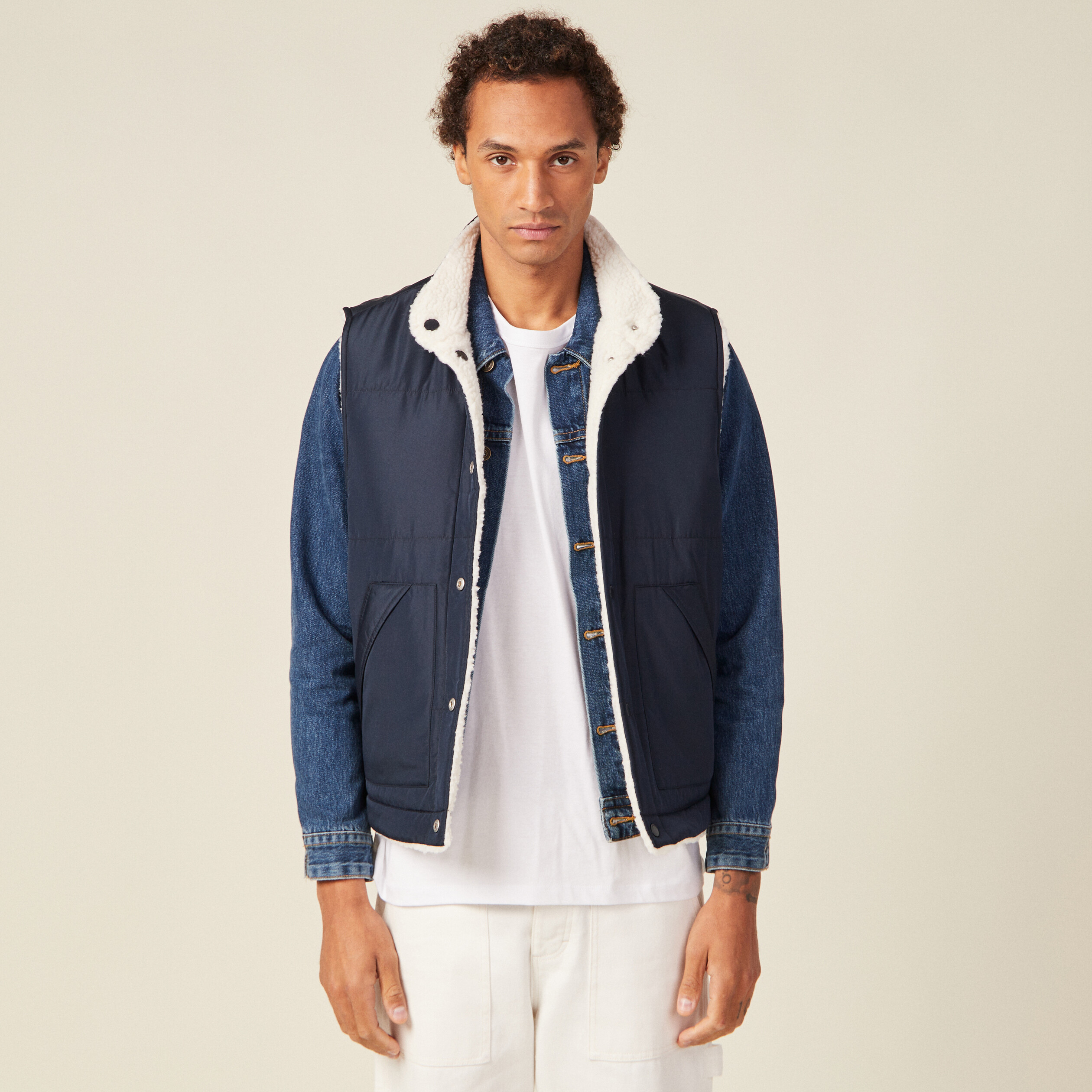 doudoune reversible bleu marine homme Doudoune réversible bleu marine homme